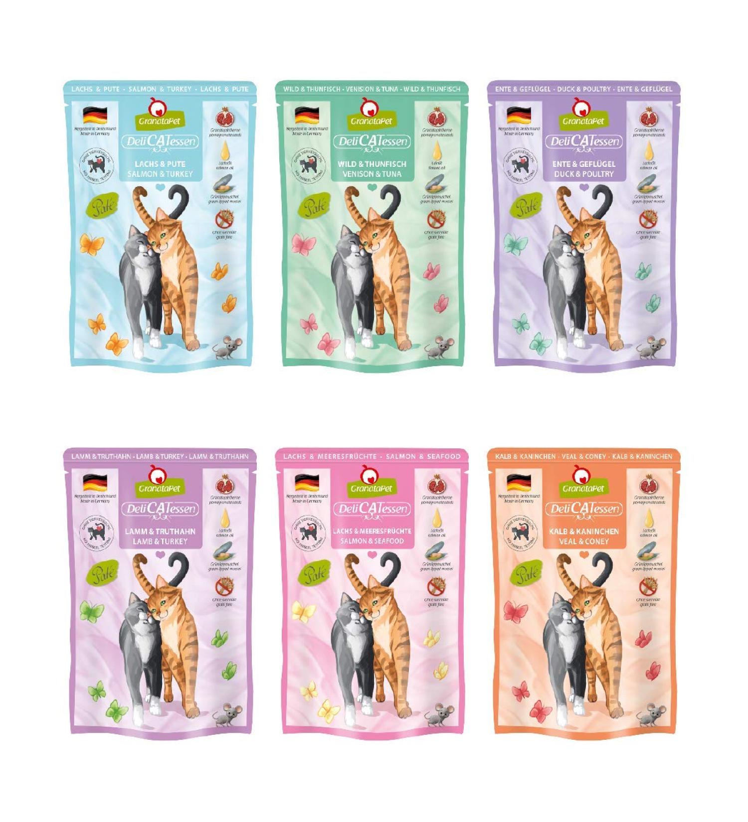 Granapet Delicatessen Multipack 1 - Grain-Free Wet Cat Food with High Meat & Quality Oils 6 x 85g - Perfect Trial Package for Cats - Buy Online on GoSupps.com