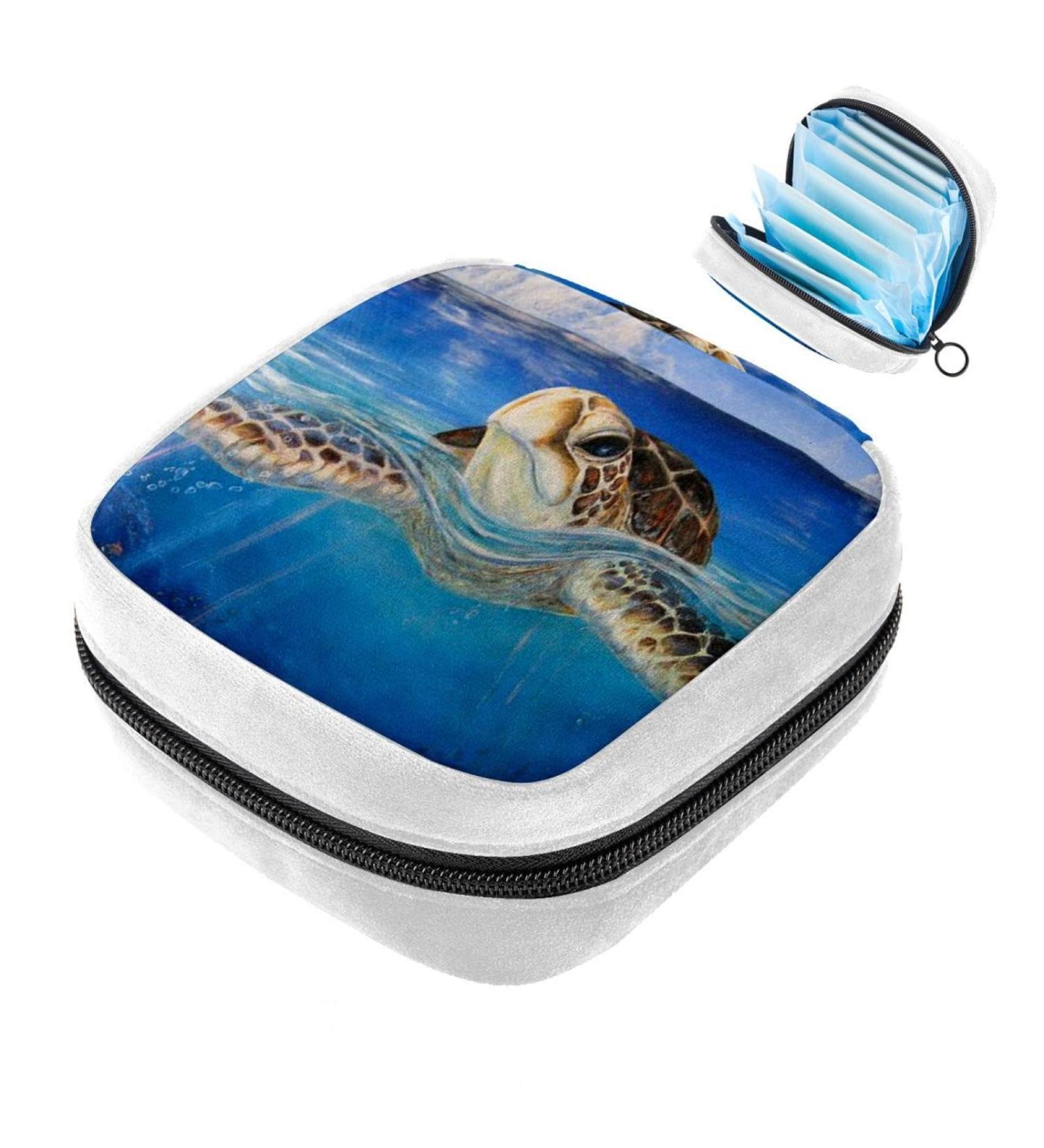 Sea Turtle Sanitary Napkin Storage Bag - Color 5127 | Period & Tampon Makeup Pouch - Buy Online on GoSupps.com