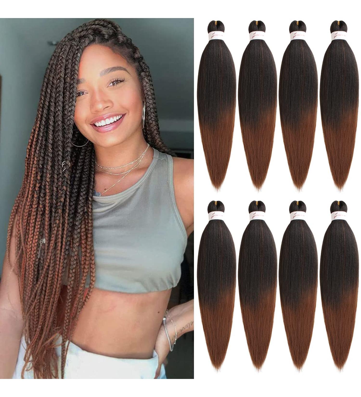 Leeven 20 Inch Pre Stretched Braiding Hair Extension for Woman 8 Packs EZ Braids Yaki Hot Water Setting Kanekalon Hair for Braiding Pre Stretched Ombre Braiding Hair /20 Inch T30# 20 Inch (Pack of 8) T30 - Buy Online on GoSupps.com