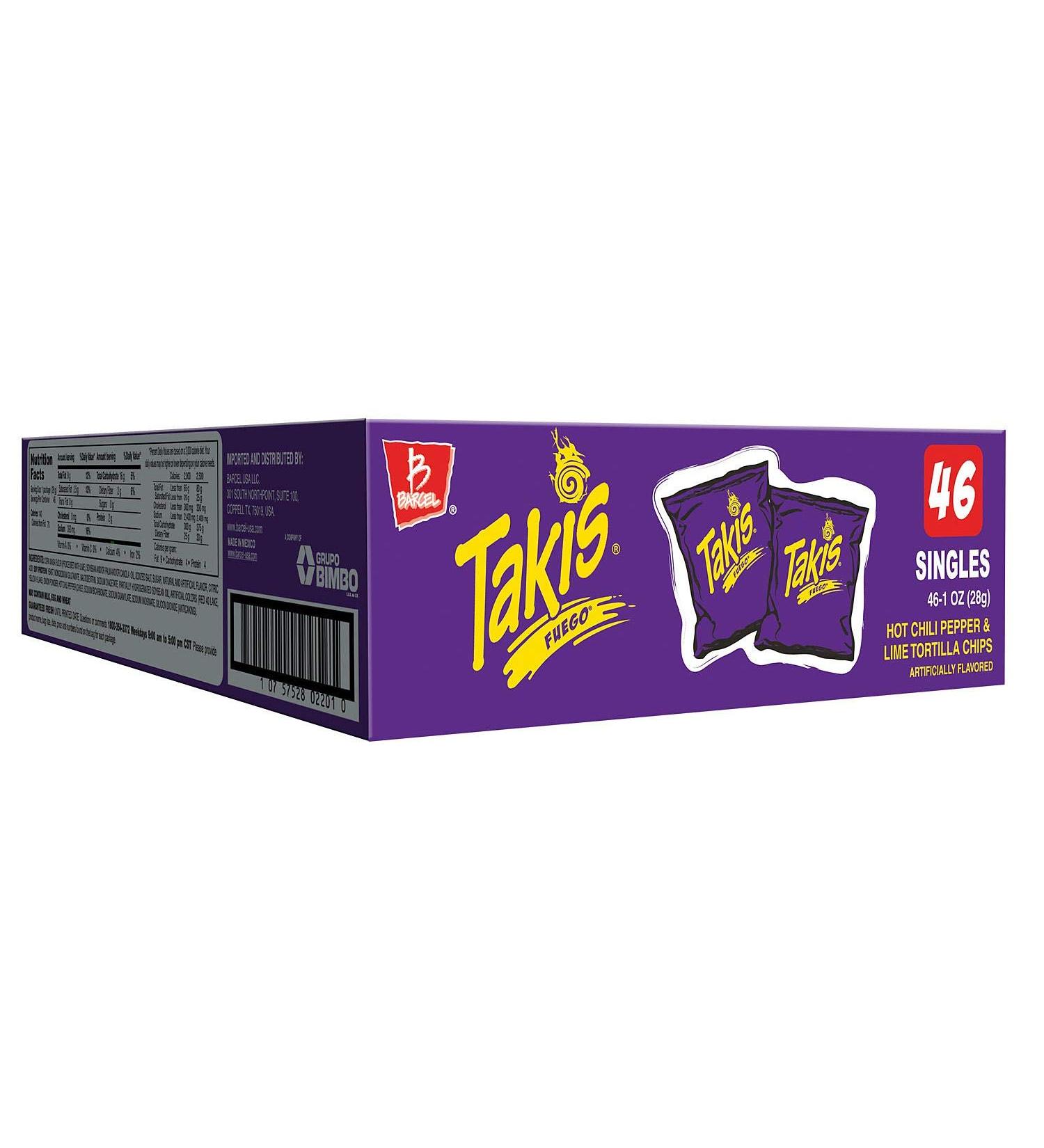 A Product of Takis Fuego (1 oz., 46 pk.) Hot chilli pepper 1 Ounce (Pack of 46)