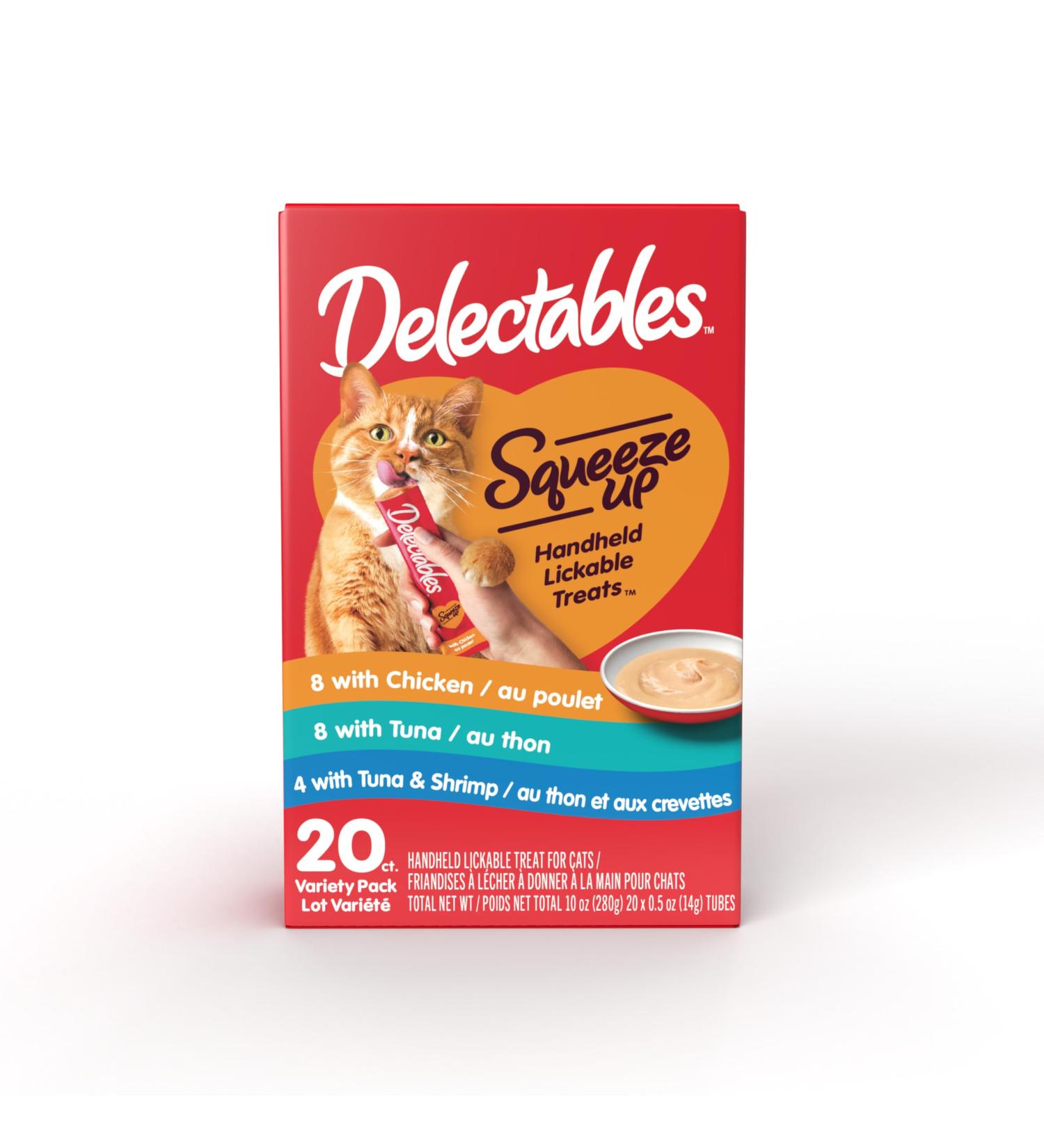 Hartz Delectables Squeeze Up Interactive Lickable Wet Cat Treats Flavour Variety 20 Pack - Buy Online on GoSupps.com