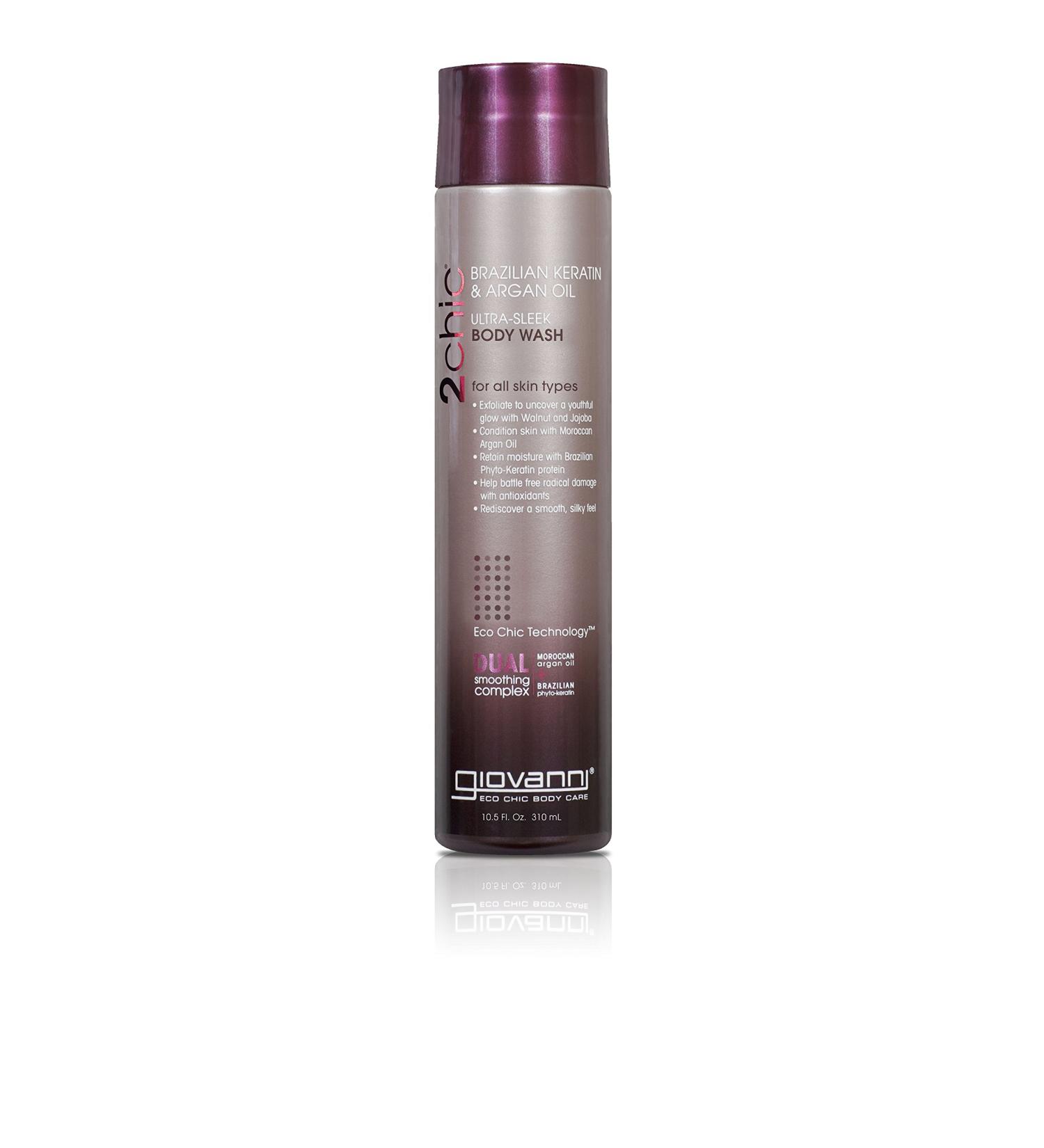 Giovanni 2chic Brazilian Keratin & Argan Oil Body Wash - Ultra-Sleek 10.5 oz | International Shipping Available - Buy Online on GoSupps.com