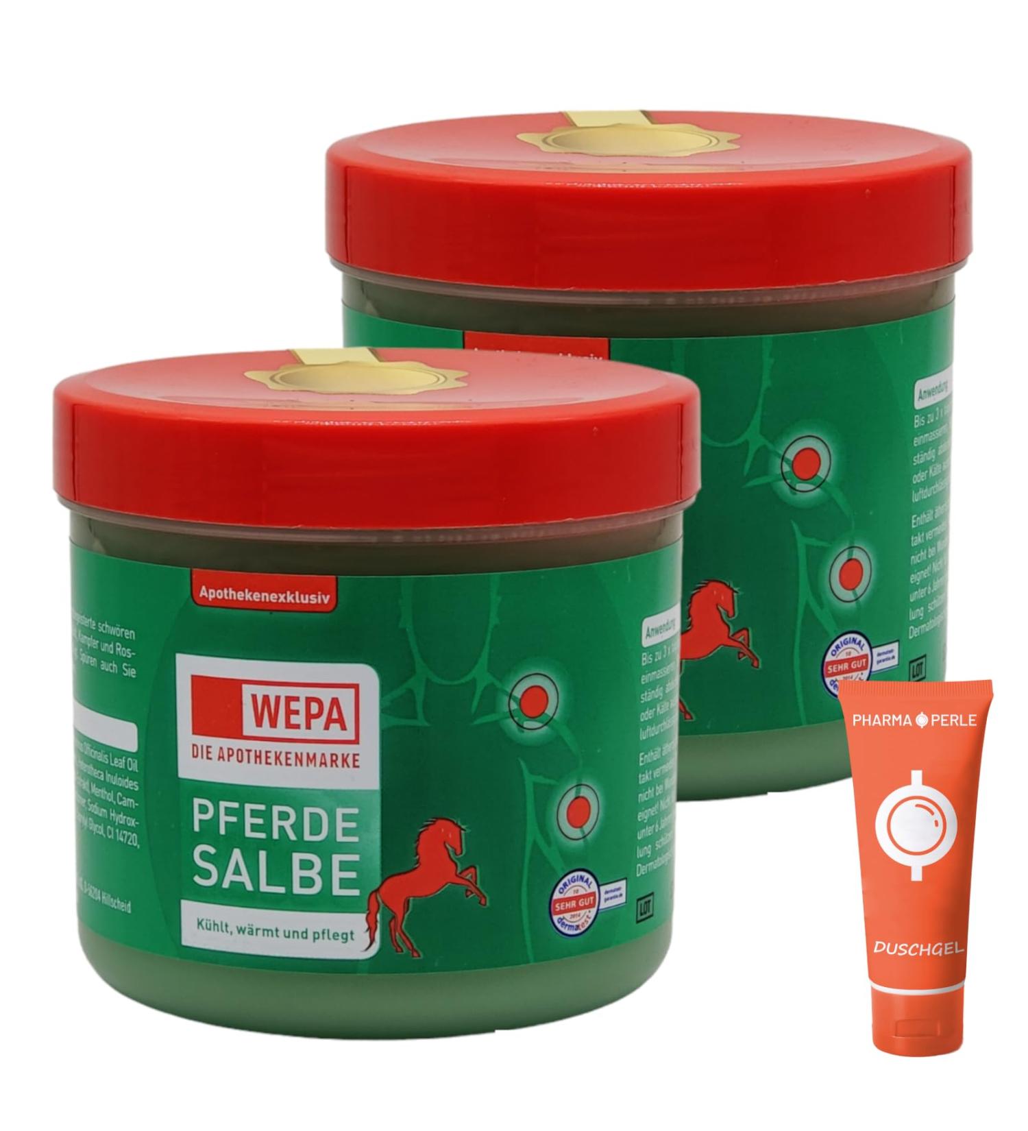 Pharma Pearl Wepa Horse Ointment 2x 500ml - Cooling & Warming Muscle Relaxation Skin Care | Sore Muscles Relief | Spar-Set Plus Give-Away - Buy Online on GoSupps.com