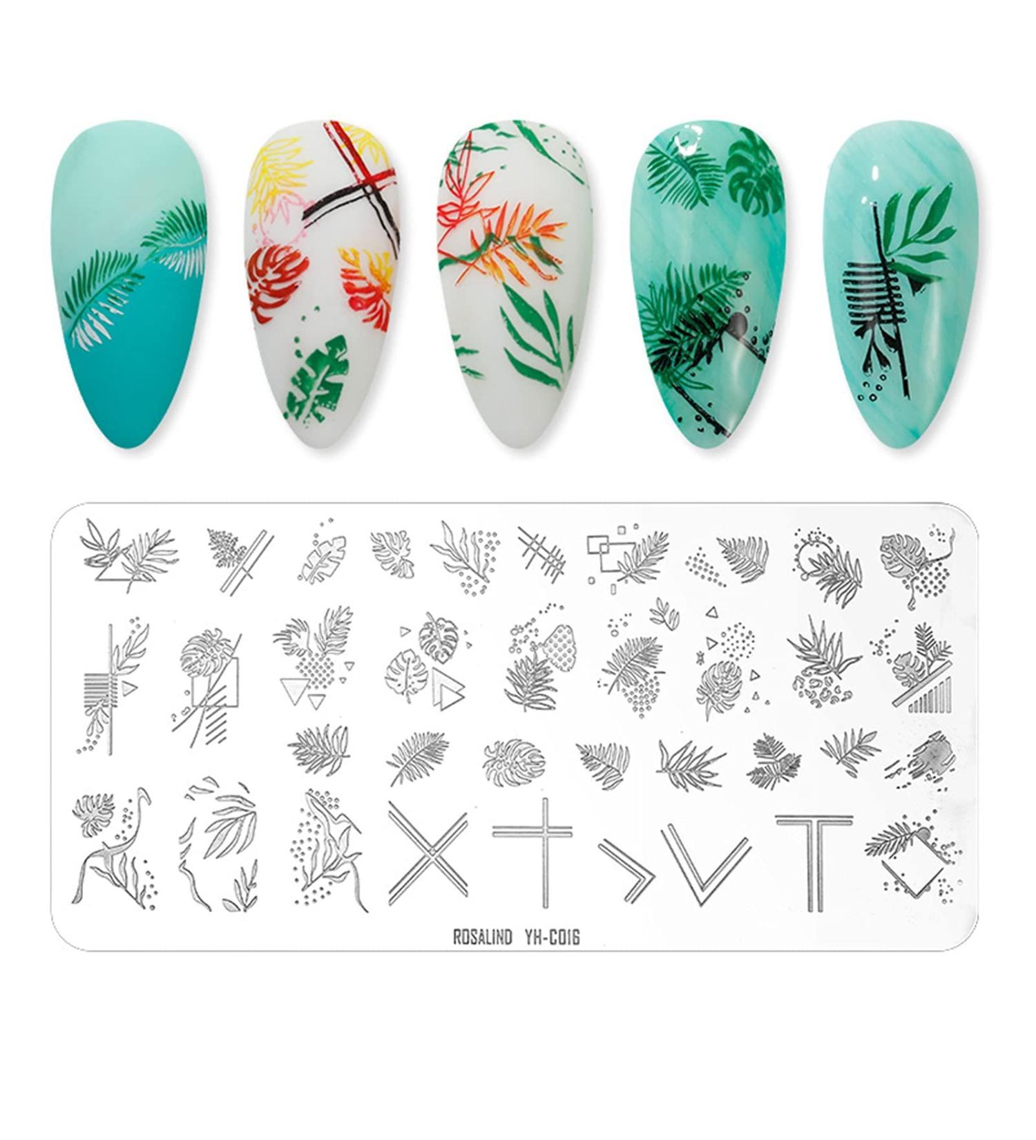 Premium Nail Art Stamping Plates - Flower Geometry & Heart Designs | International Shipping - Buy Online on GoSupps.com