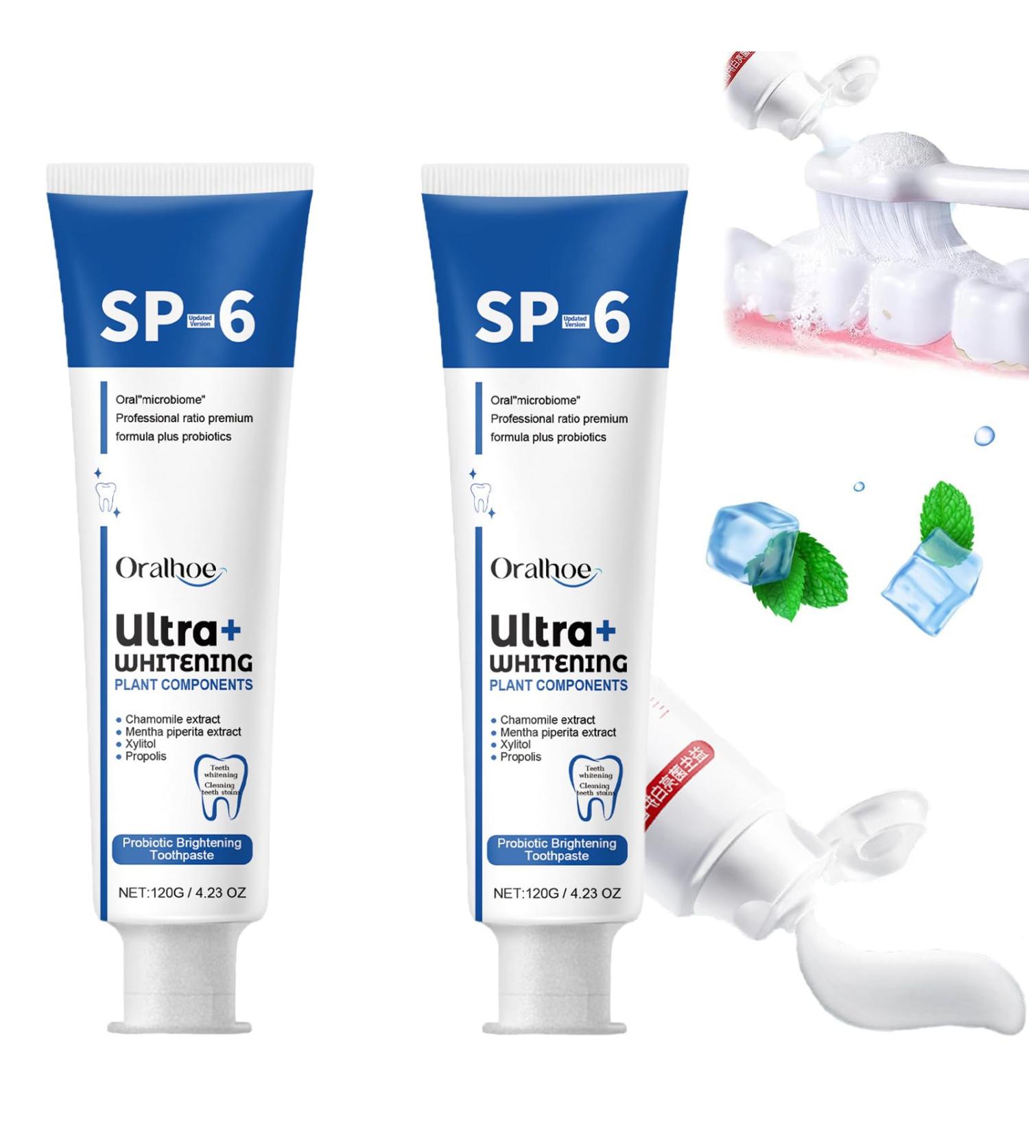 SP-6 Ultra Whitening Toothpaste - Probiotic Fresh Breath & Effective Whitening International Shipping Available - Buy Online on GoSupps.com
