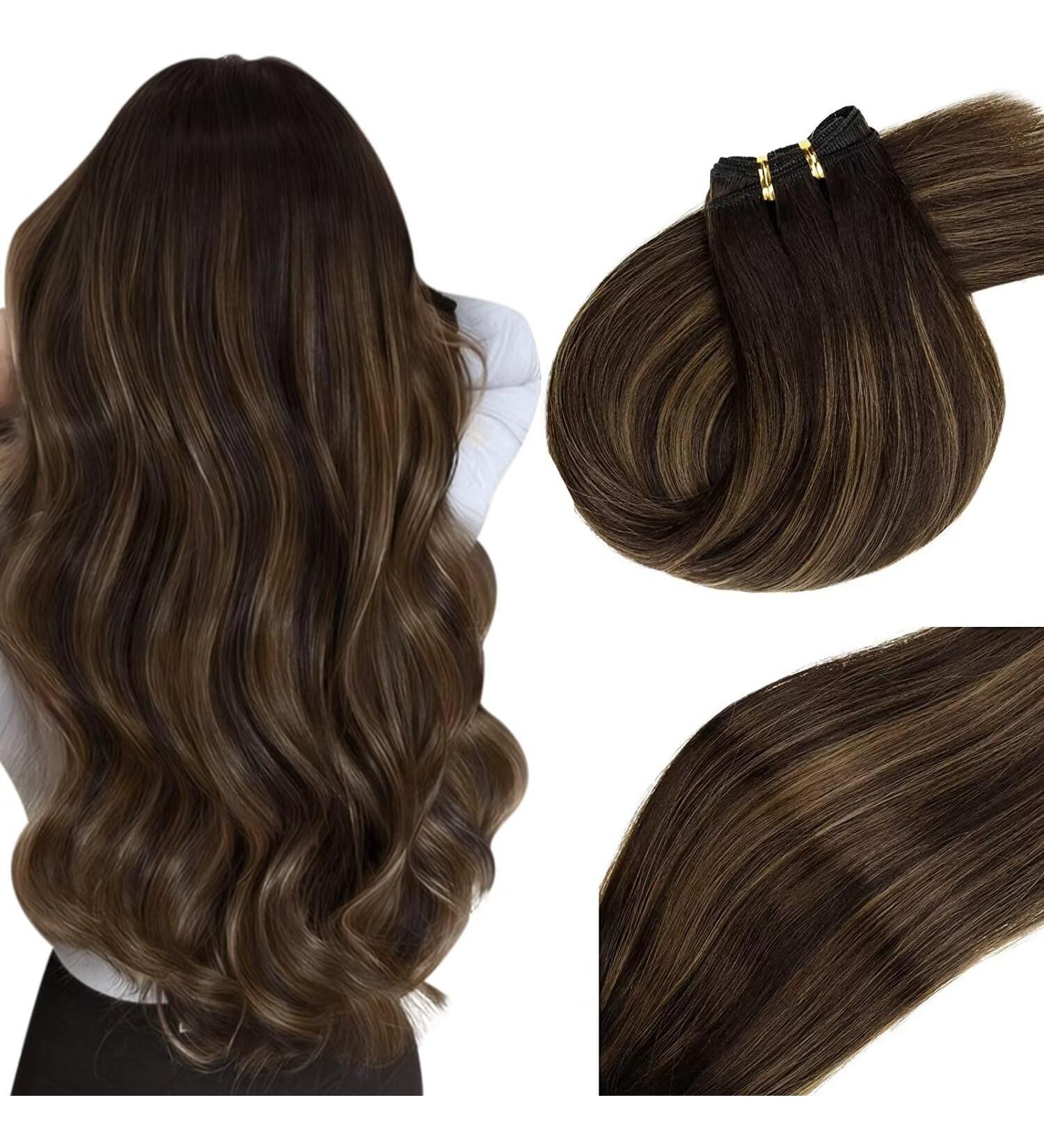 Vivien Real Hair Extensions - Remy Balayage Darkest Brown to Medium Brown Ombr - 55cm 100g #2/8/2 - Buy Online on GoSupps.com
