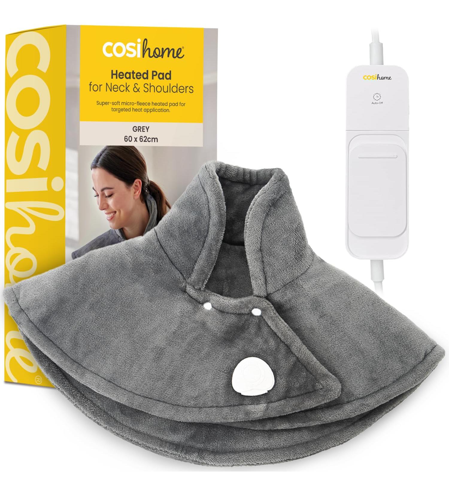 COSI Home Heating Pillows | Automatic Switch-Off | Ultra Soft Flannel | 3 Heat Levels & Remote Control | Ideal for Back Shoulder & Neck Relief | 60x62cm (Gray) - Buy Online on GoSupps.com