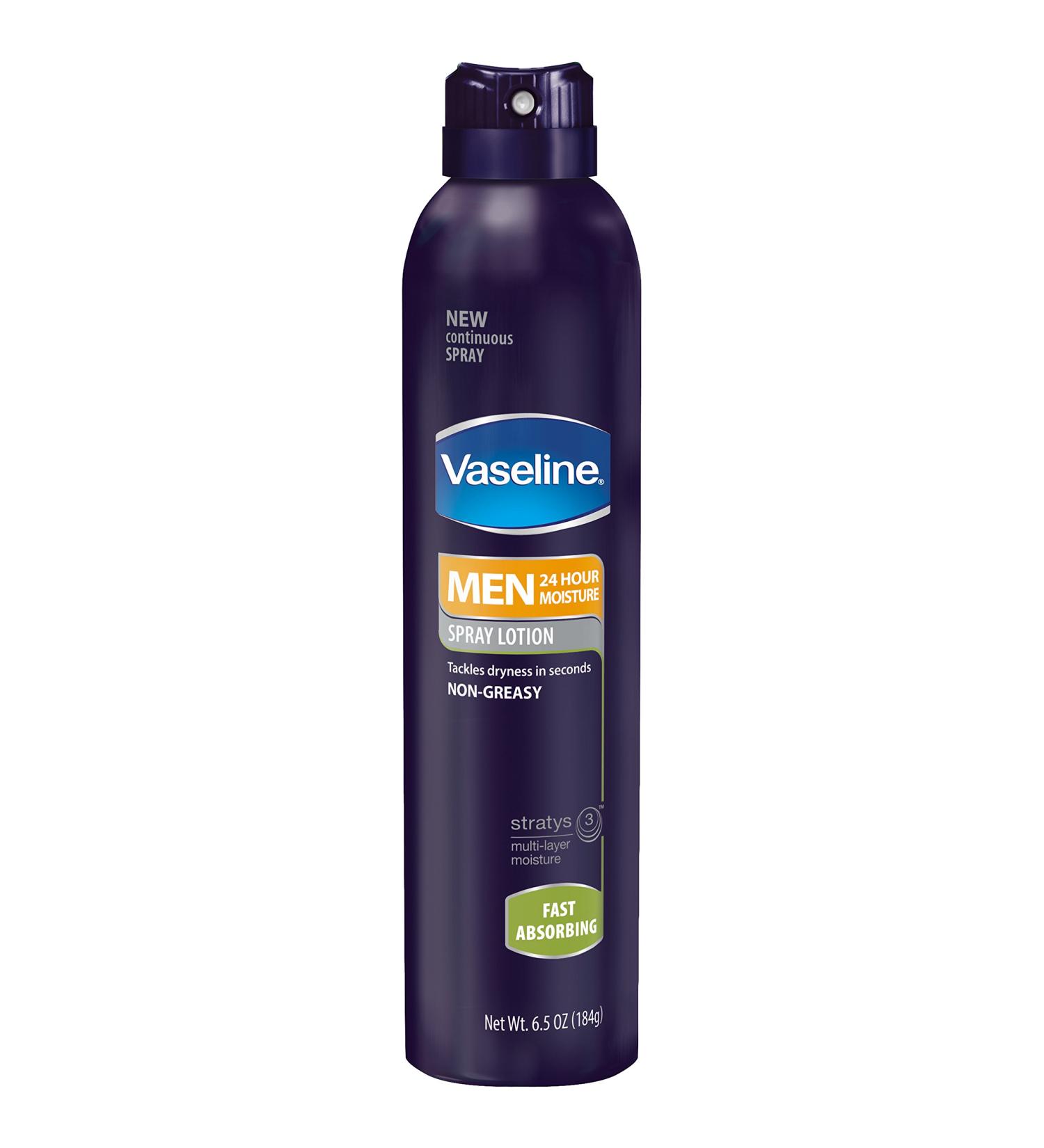 Vaseline Men Fast Absorbing Spray Lotion 6.5 oz - Hydrating Body Moisturizer - Buy Online on GoSupps.com