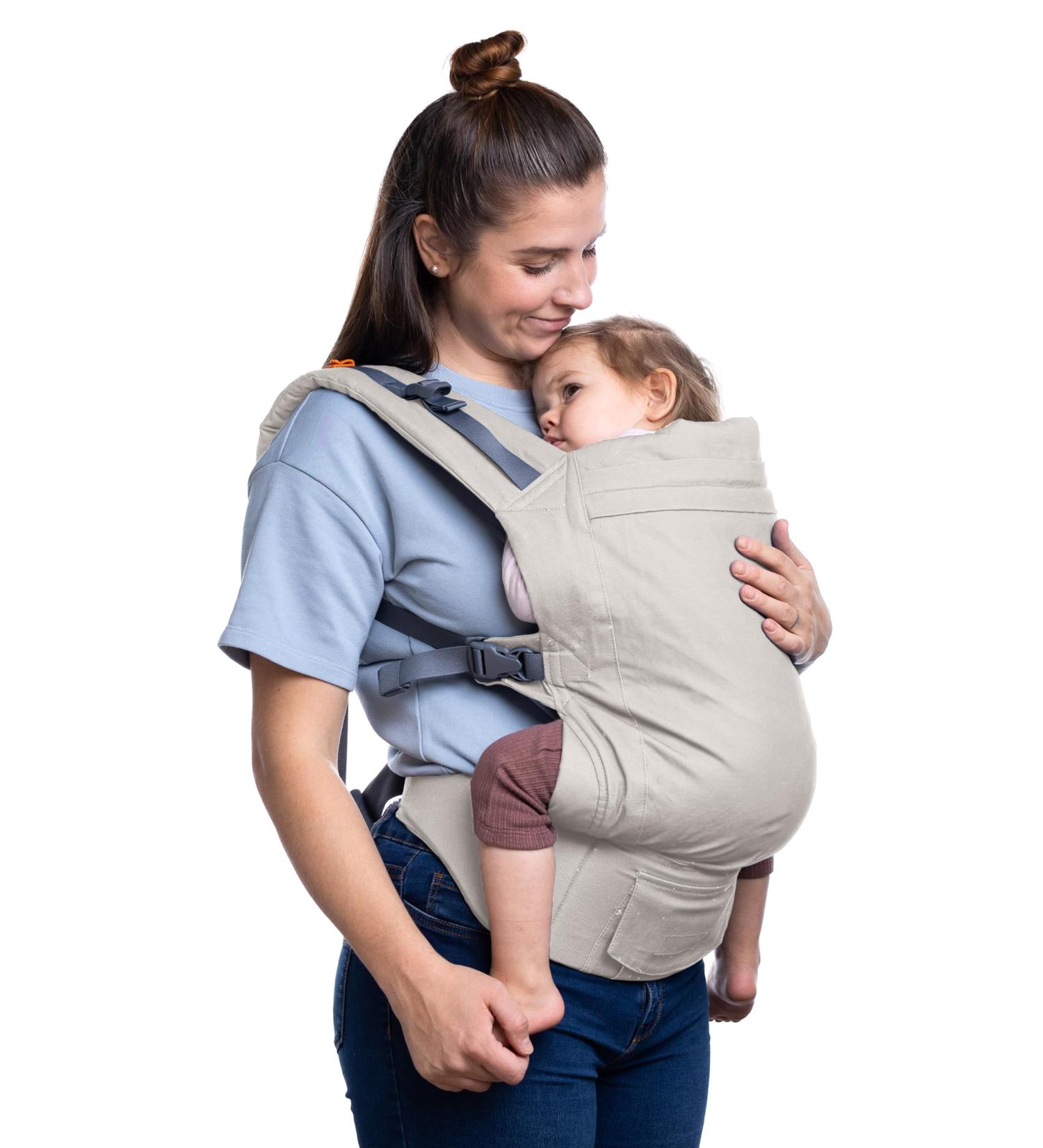 Beco Toddler Baby Carrier - Extra Wide Seat 100% Cotton 2 Wearing Positions Comfort for 9-27 kg Kids (Ecru) - Buy Online on GoSupps.com