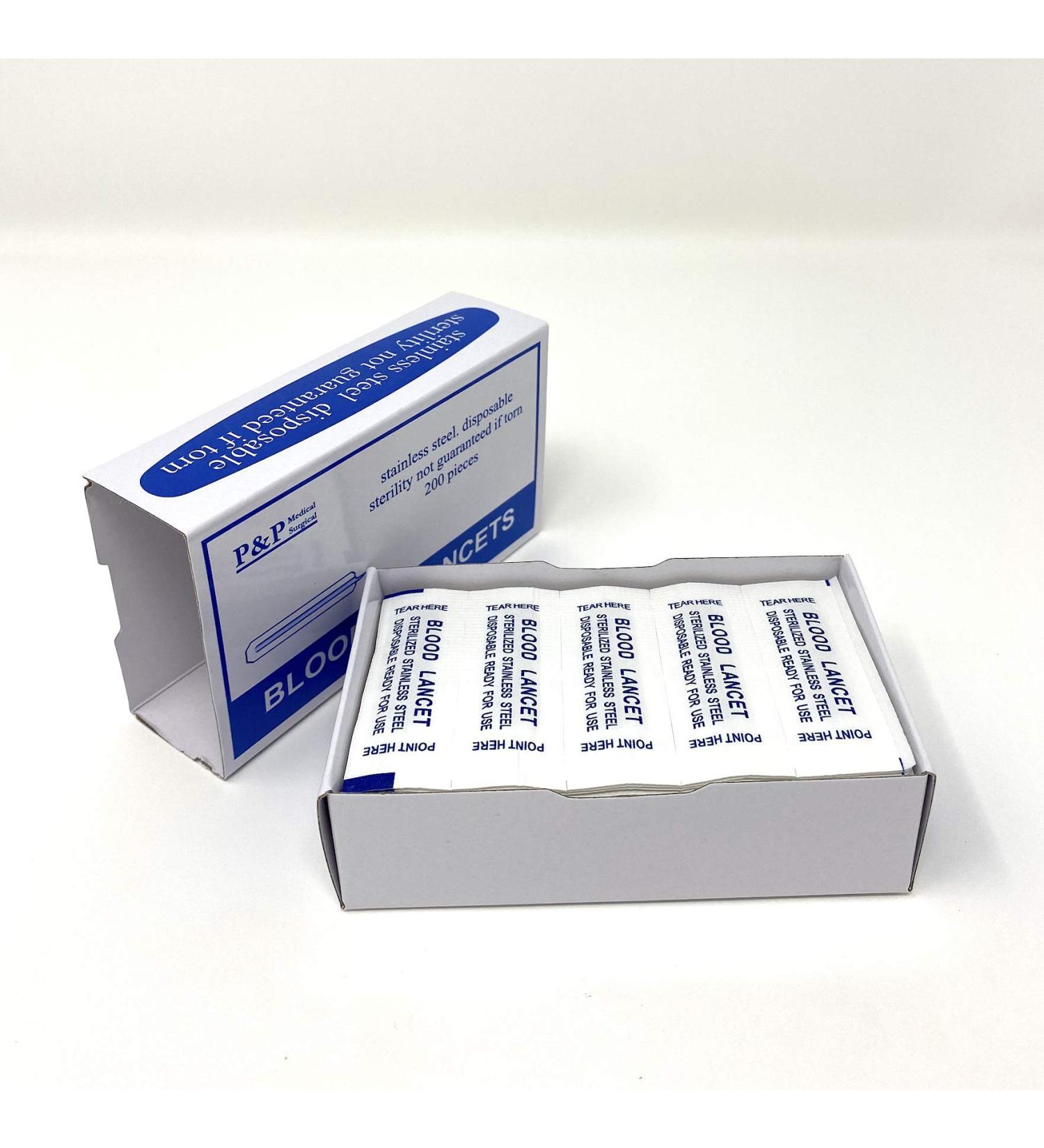 P&P Medical Surgical Stainless Steel Lancets - Box of 200, Individually Foil Wrapped - Buy Online on GoSupps.com