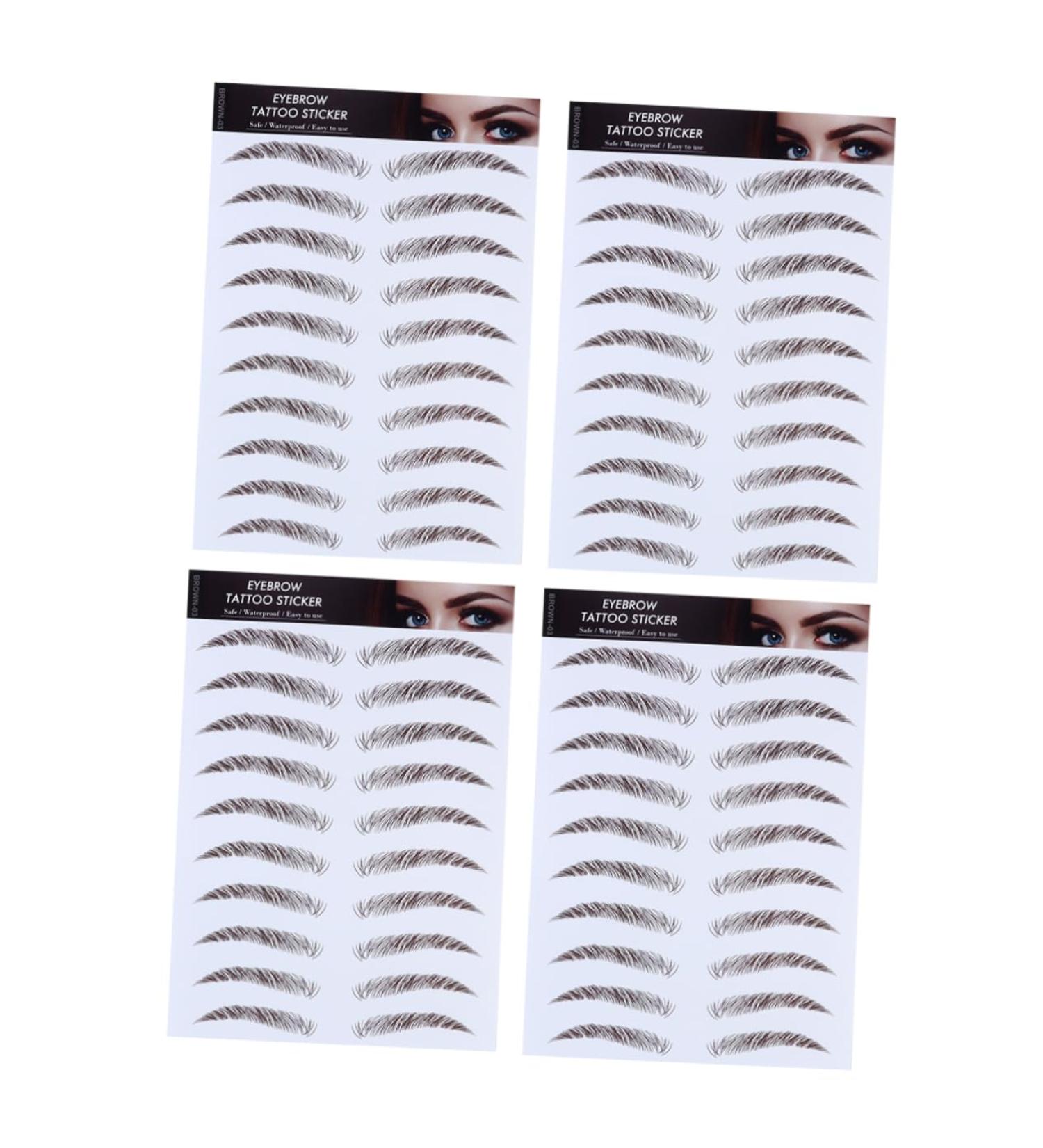 DOITOOL 4pcs Eyebrow Stickers Makeup Stencil Waterproof Bionic Eyebrow Imitation Eyebrow 3d Applique Make up - Buy Online on GoSupps.com