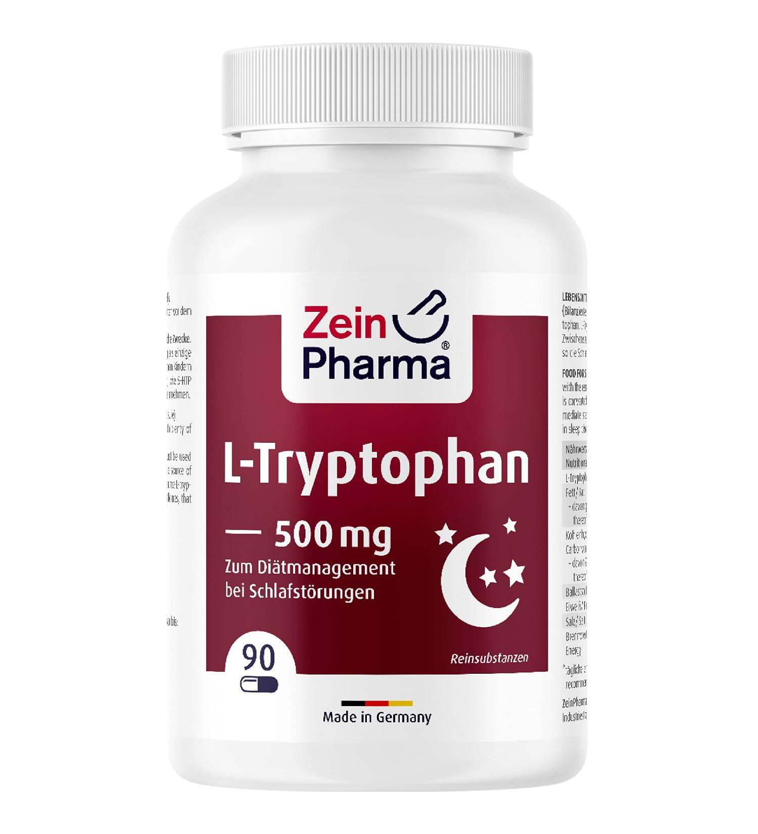  ZeinPharma ZeinPharma L-Tryptophan 500mg 90 capsules (diet for 6 weeks) Dietary treatment for sleep disorders Made in Germany - Buy Online on GoSupps.com