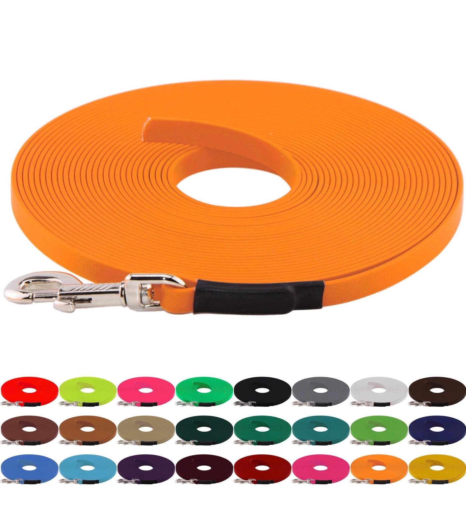 LENNIE BioThane Leash | 1m 13mm For Dogs 15-25kg Pastel Orange - Durable No Hand Loop International Shipping - Buy Online on GoSupps.com