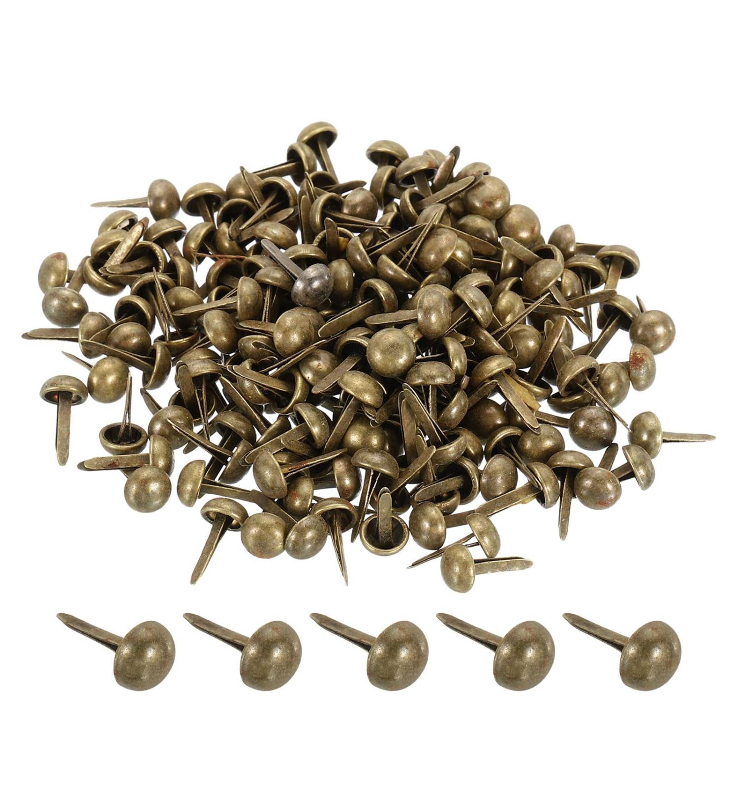 200 Pack of Bronze Tone Mini Brads Paper Fasteners for DIY Crafting and Scrapbooking - 6x12mm Round Brads - Buy Online on GoSupps.com