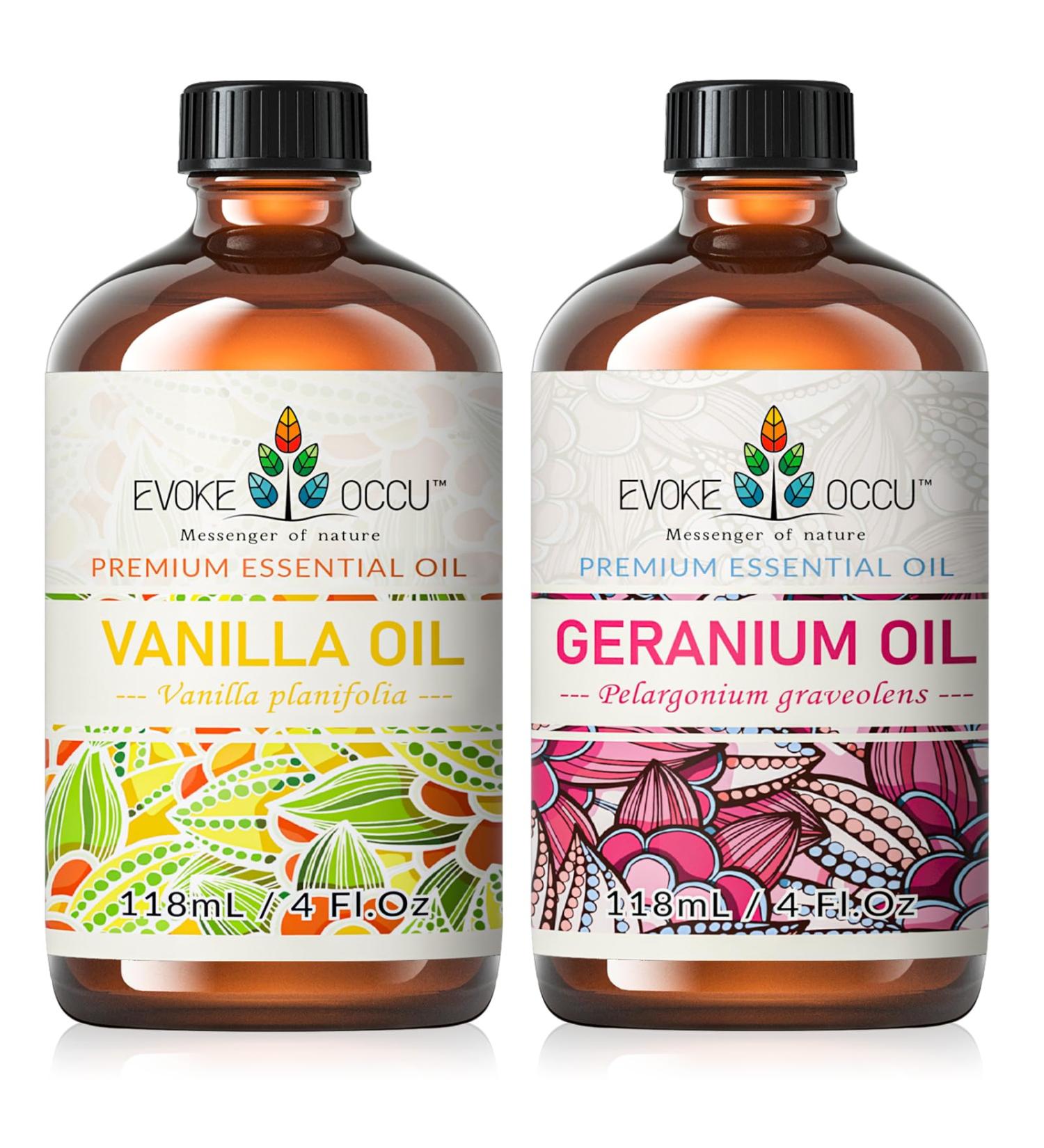 EVOKE OCCU Vanilla Essential Oil and Geranium Essential Oil - 4 Fl Oz - Buy Online on GoSupps.com