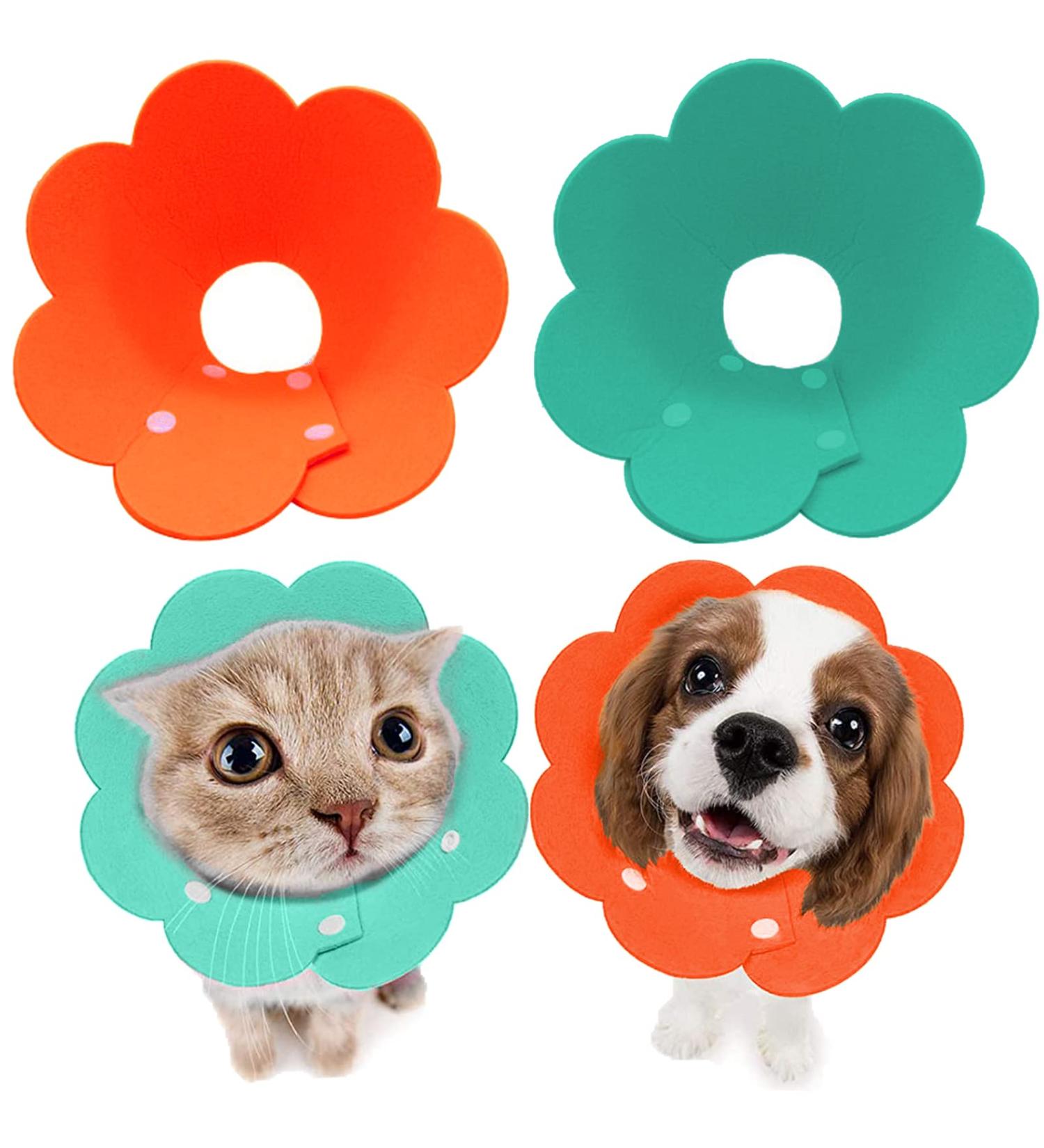 Cat Cone Dog Cone Cat Recovery Collars Lightweight Adjustable Protective Collar Wound Healing Neck Cover 2pk Protection Collar for Kitten Puppy to Stop Licking Wounds After Surgery (Pink+Yellow-S) Pink+Yellow(S) - Buy Online on GoSupps.com