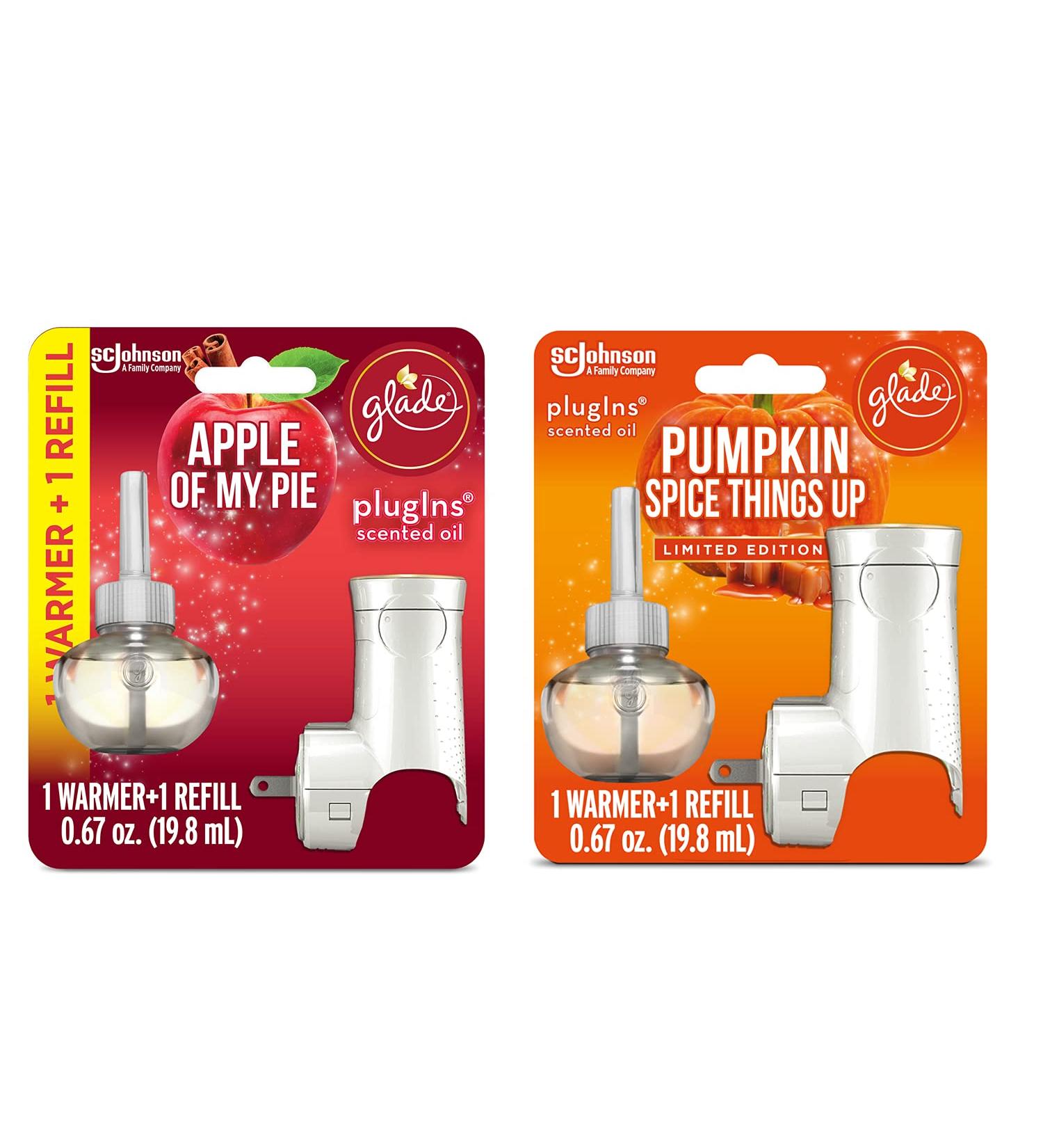 Glade PlugIns Refills Air Freshener Starter Kit - 2 Warmers & 2 Refills Pumpkin Spice & Apple of My Pie - Scented Oil for Home & Bathroom | International Shipping Available - Buy Online on GoSupps.com