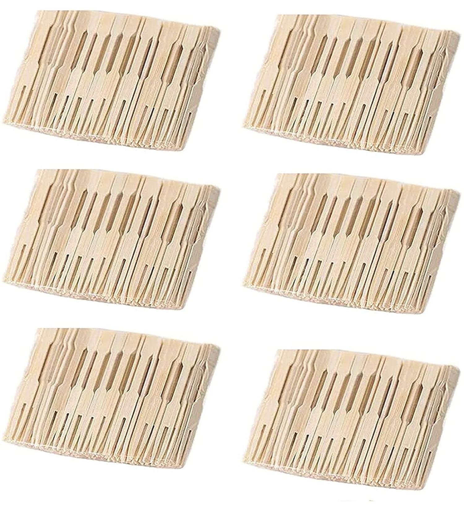 Disposable Bamboo Forks 600 Pcs 3.4inch Natural Wood Forks for Fruit and Vegetable Salad Pizza Grilled Meat - Buy Online on GoSupps.com