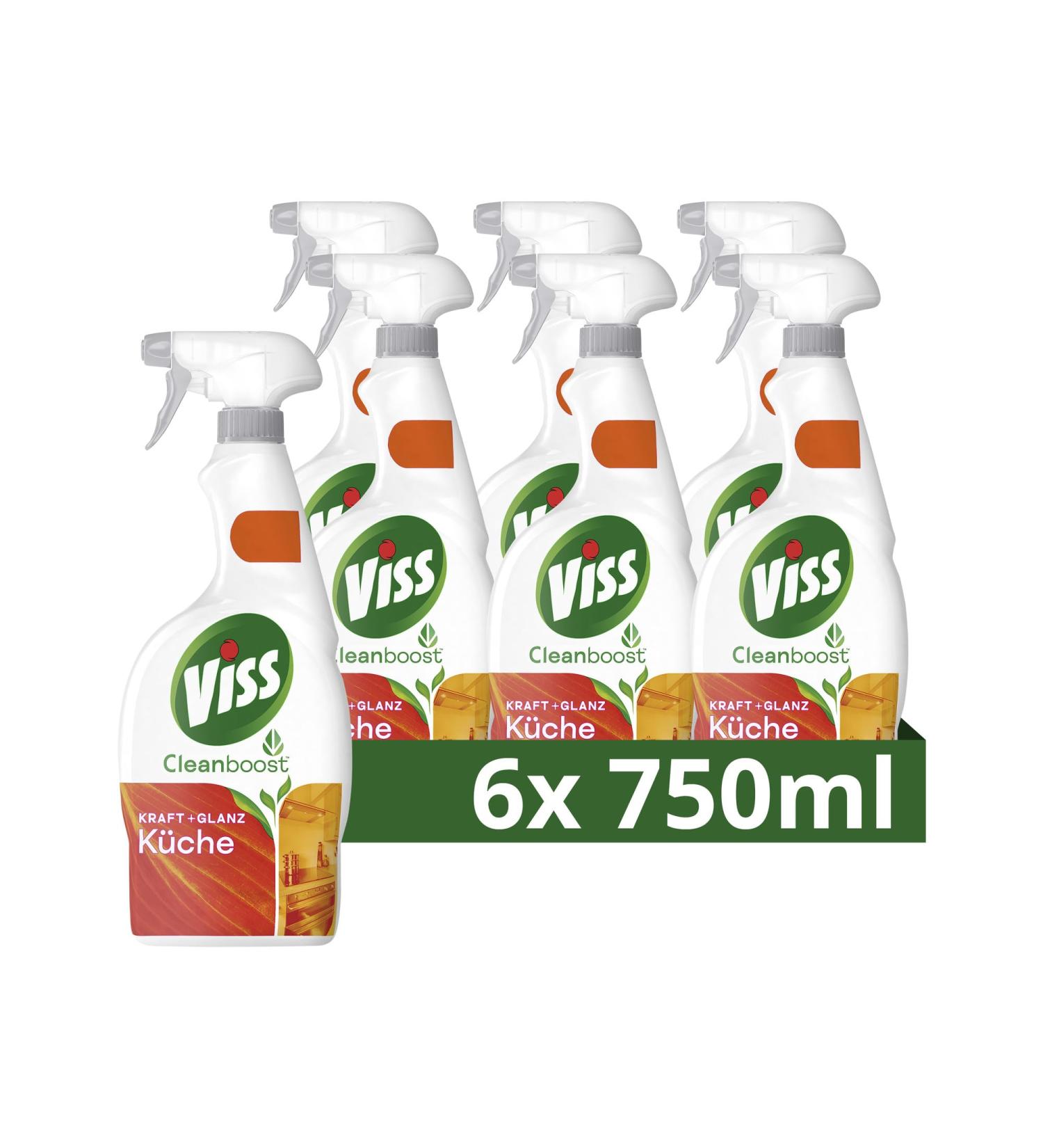V Power+ Gloss Cleaner Spray 100% Natural Kitchen Grease Cleaner | 6 Pack (750ml) for Radiant Cleanliness - Buy Online on GoSupps.com