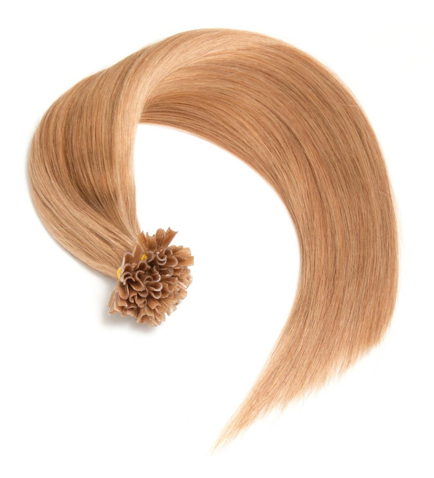 Dark Blonde Bonding Extensions - 100% Remy Real Hair 50cm U-Tip Keratin Bonds 0.5g Smooth Strands #18 - Buy Online on GoSupps.com
