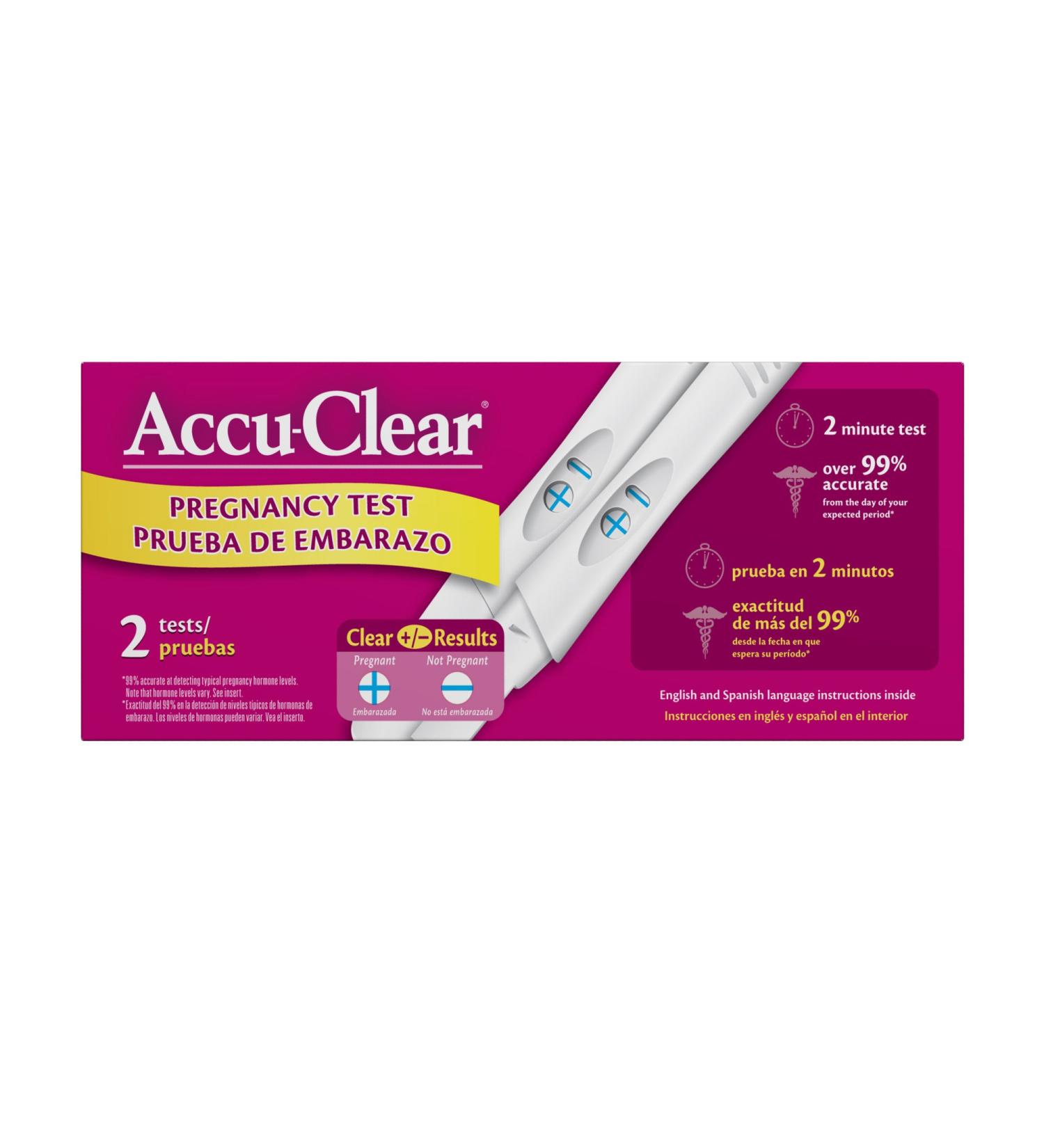 Accuclear Pregnancy Test 2-Count - Pack of 2 | Accurate Results at Home - Buy Online on GoSupps.com