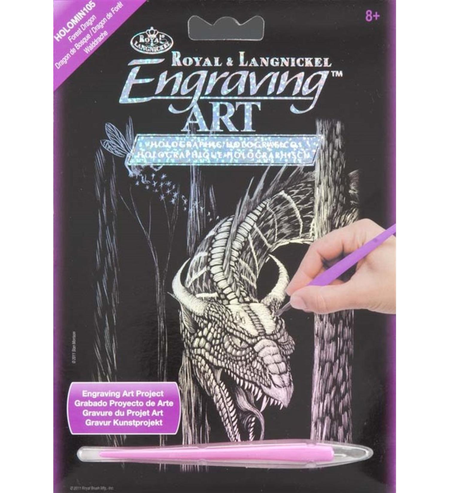 Mini Holographic Engravng Art Forest Dragon