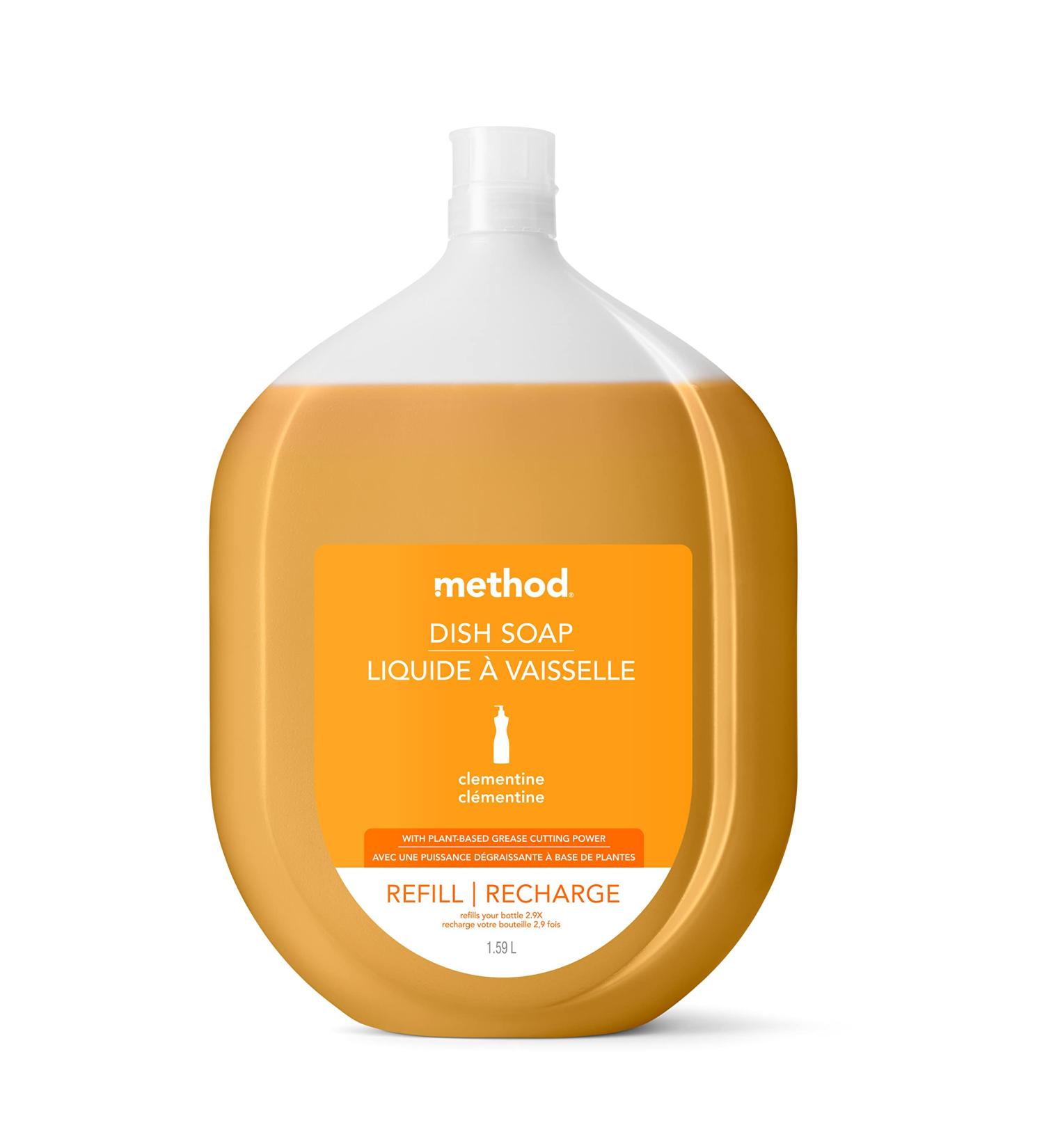 Method Liquid Dish Soap Refill Plant-Based Dishwashing Liquid that Cuts Through Tough Grease for a Sparkling Clean Clementine Scent 36 Fl. Oz - Buy Online on GoSupps.com