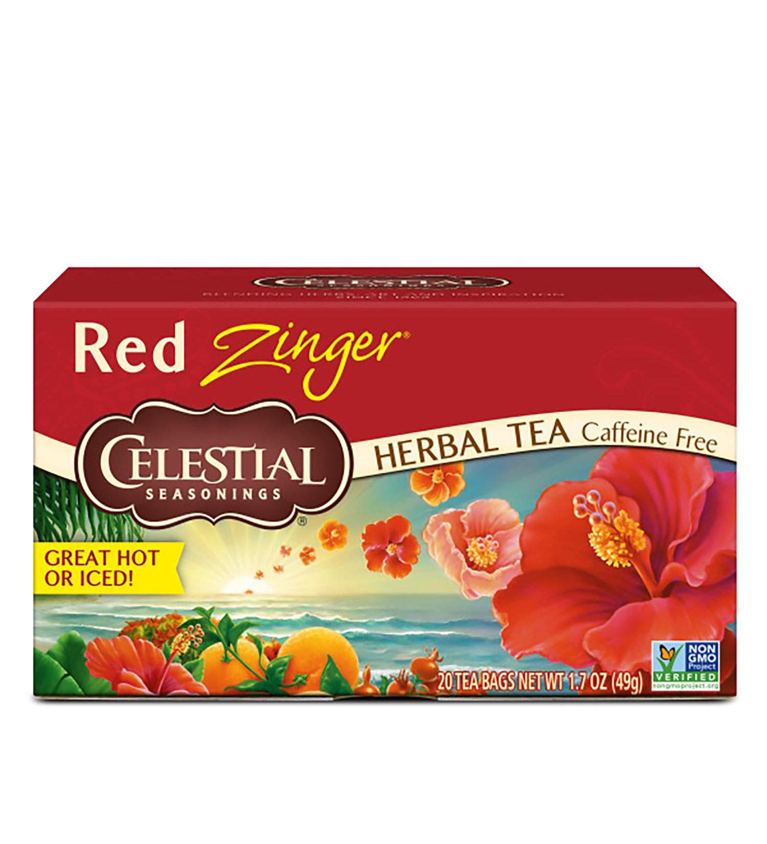 Celestial Seasonings Red Zinger Herbal Tea - Caffeine Free, 20 Tea Bags x 6 Packs - Buy Online on GoSupps.com
