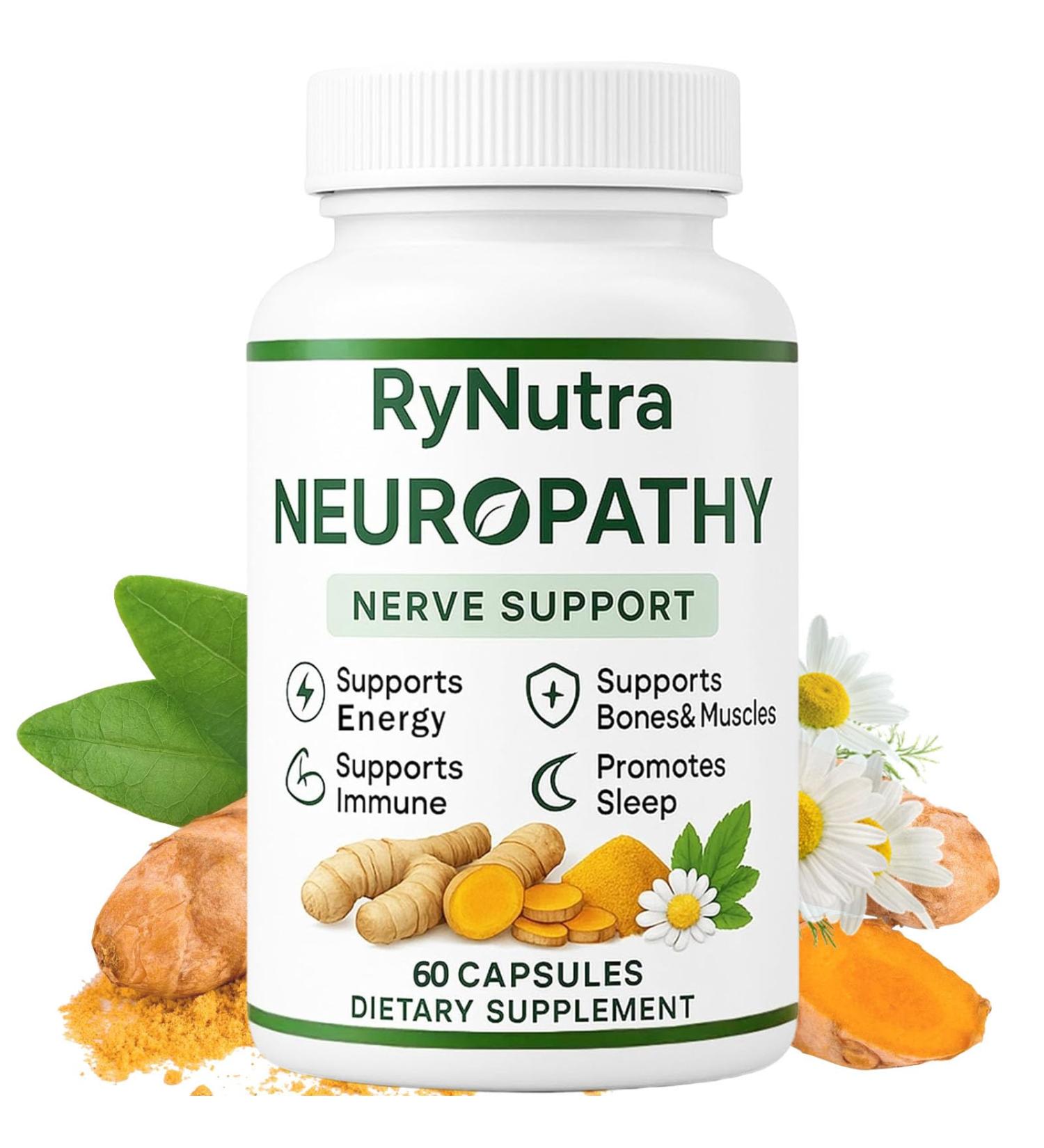 Zotreval Rynutra Nerve Support Nerve Health & Wellness Supplement with Vitamins C B12 Supports Energy Nervous System & Overall Well-Being 60 Capsules - Buy Online on GoSupps.com