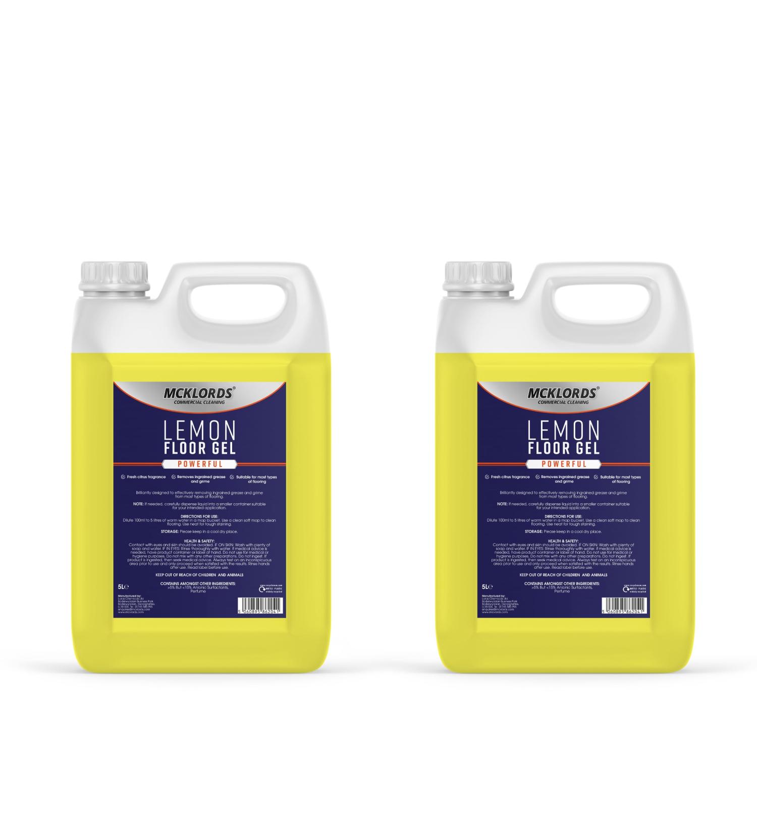 McKLords Commercial - Lemon Floor Gel - 10 Litre (2x5 Litre) - Buy Online on GoSupps.com