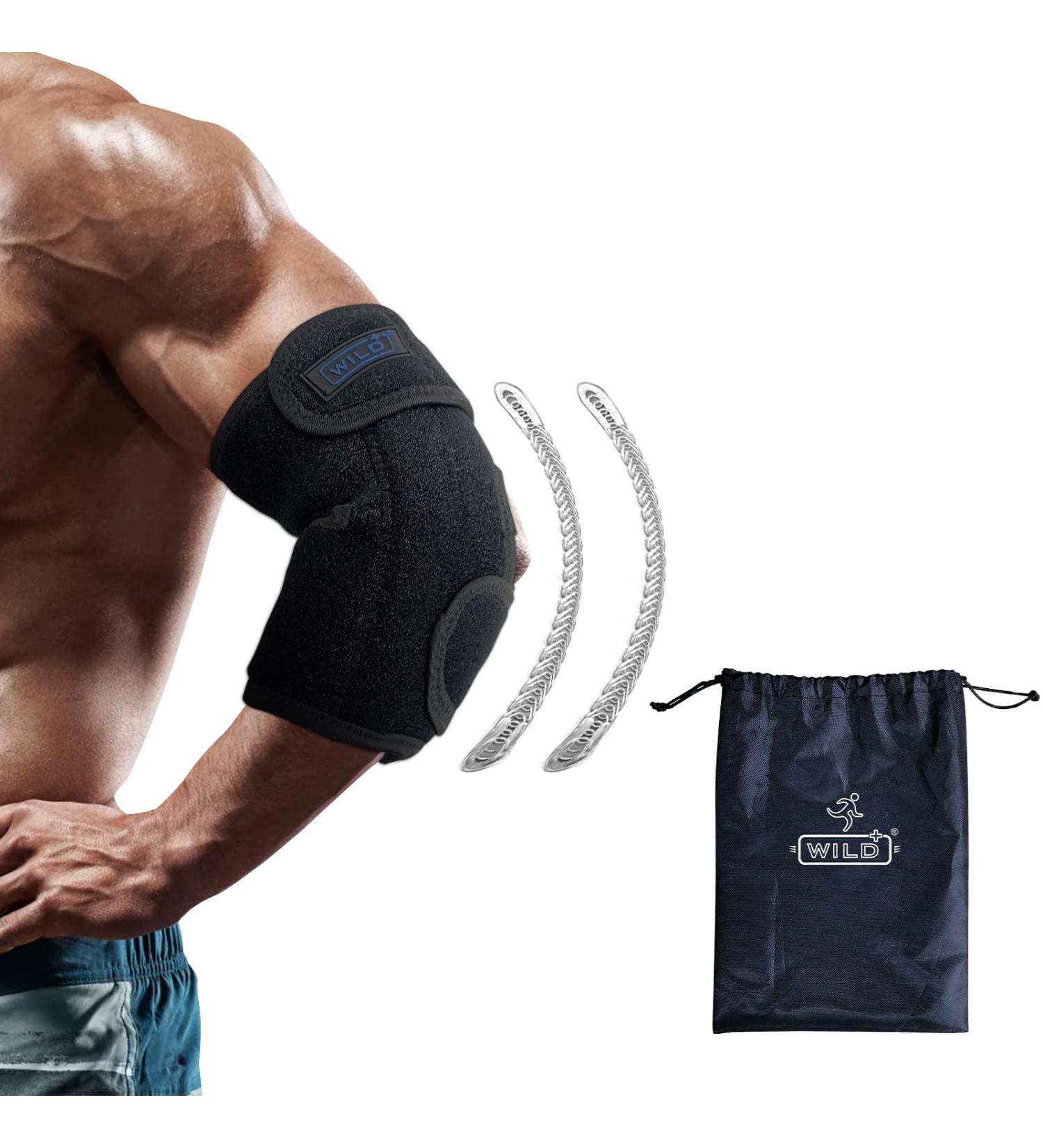 Adjustable Tennis Elbow Support Brace with Metal Spring Splints - Small Size - Buy Online on GoSupps.com