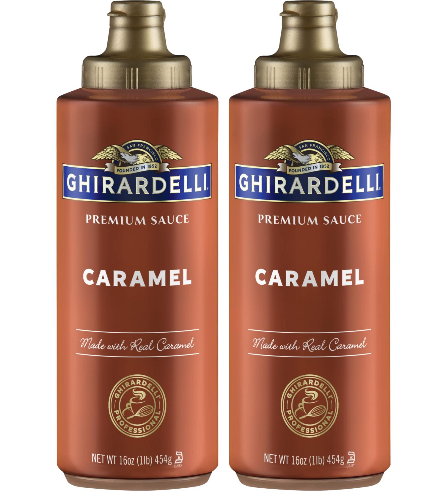 Ghirardelli Caramel Flavored Sauce 17 oz Squeeze Bottle (Pack of 2) - 1.06 Pound - Buy Online on GoSupps.com