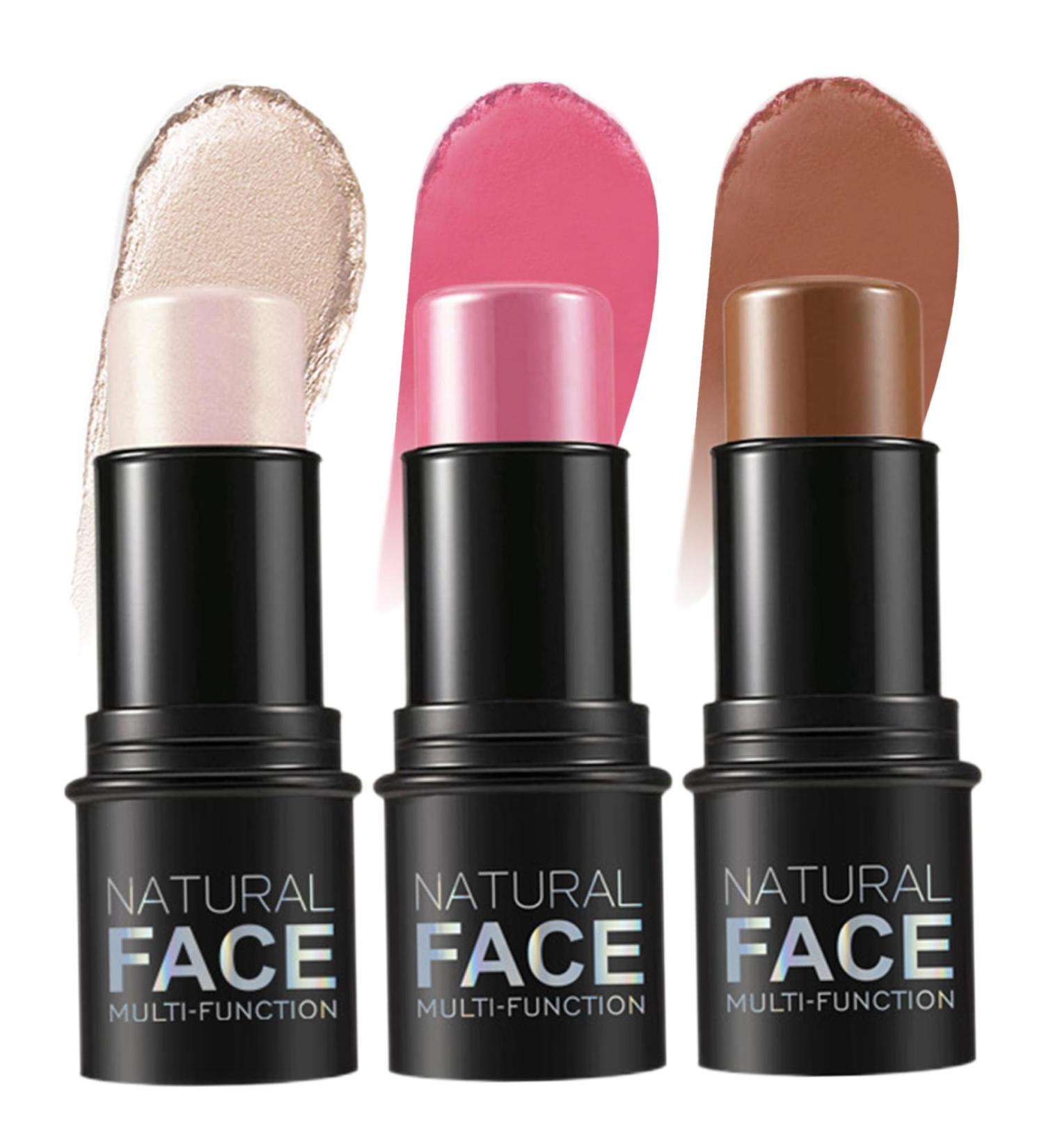 3 PCS Contour Stick Waterproof Long Lasting Highlighter Makeup Stick Lightweight Multi-Use Cream Contour Buildable Face Makeup Kit for Cheeks Lips Highlighters Highlighters - Buy Online on GoSupps.com