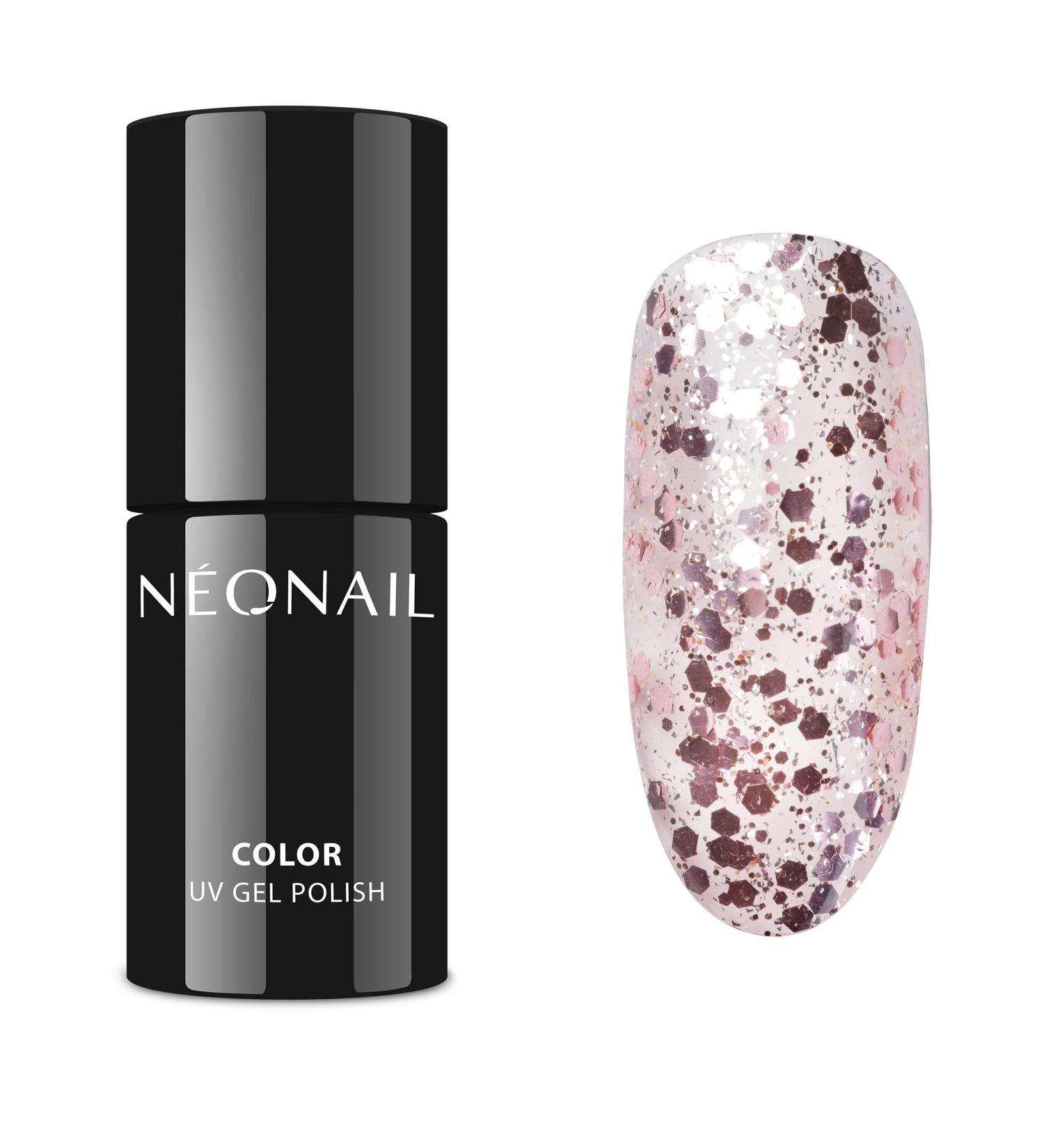 Buy Neonail UV Nail Polish 7.2ml - Pink Rose Confetti | Glitter Gel Nail Color for Stunning Nail Designs - Buy Online on GoSupps.com