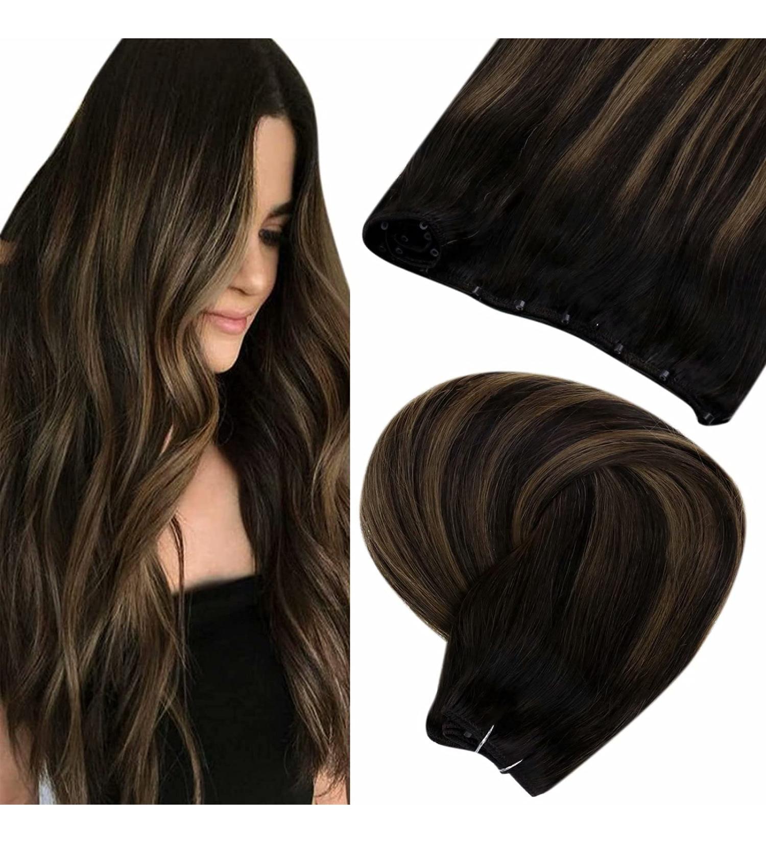 LAAVOO Remy Micro EZ Weft Extensions - Ombre Brown Real Hair 50g Microbeads Dark & Light Brown Smooth #2/8/2 12 Zoll Width (45cm) - Premium Quality Hair Extensions - Buy Online on GoSupps.com