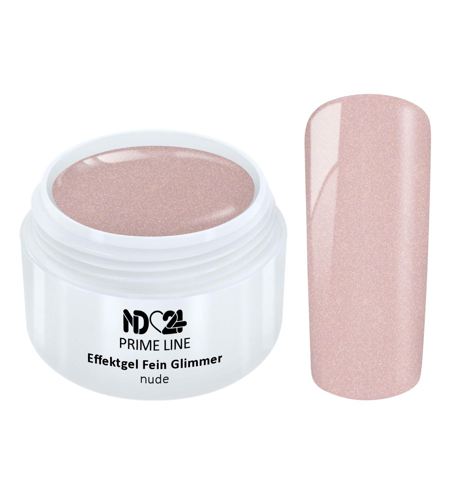 Prime Line - Uv Led Effect Gel Fine Glitter Nude Purple Studio Quality - Made in Germany - 5ml