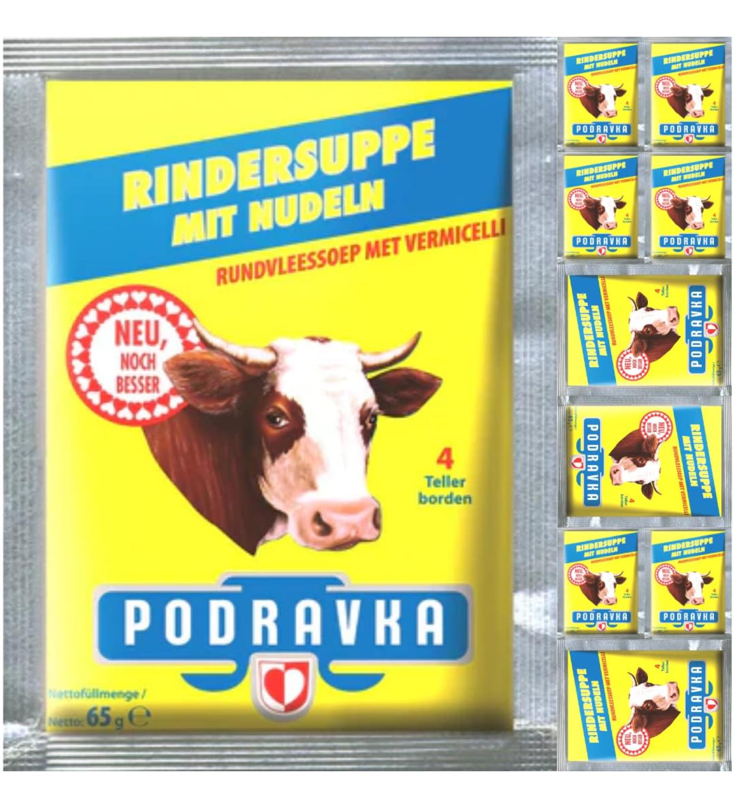 Podravka Beef soup with noodles 65 gx 10 sachets - Buy Online on GoSupps.com