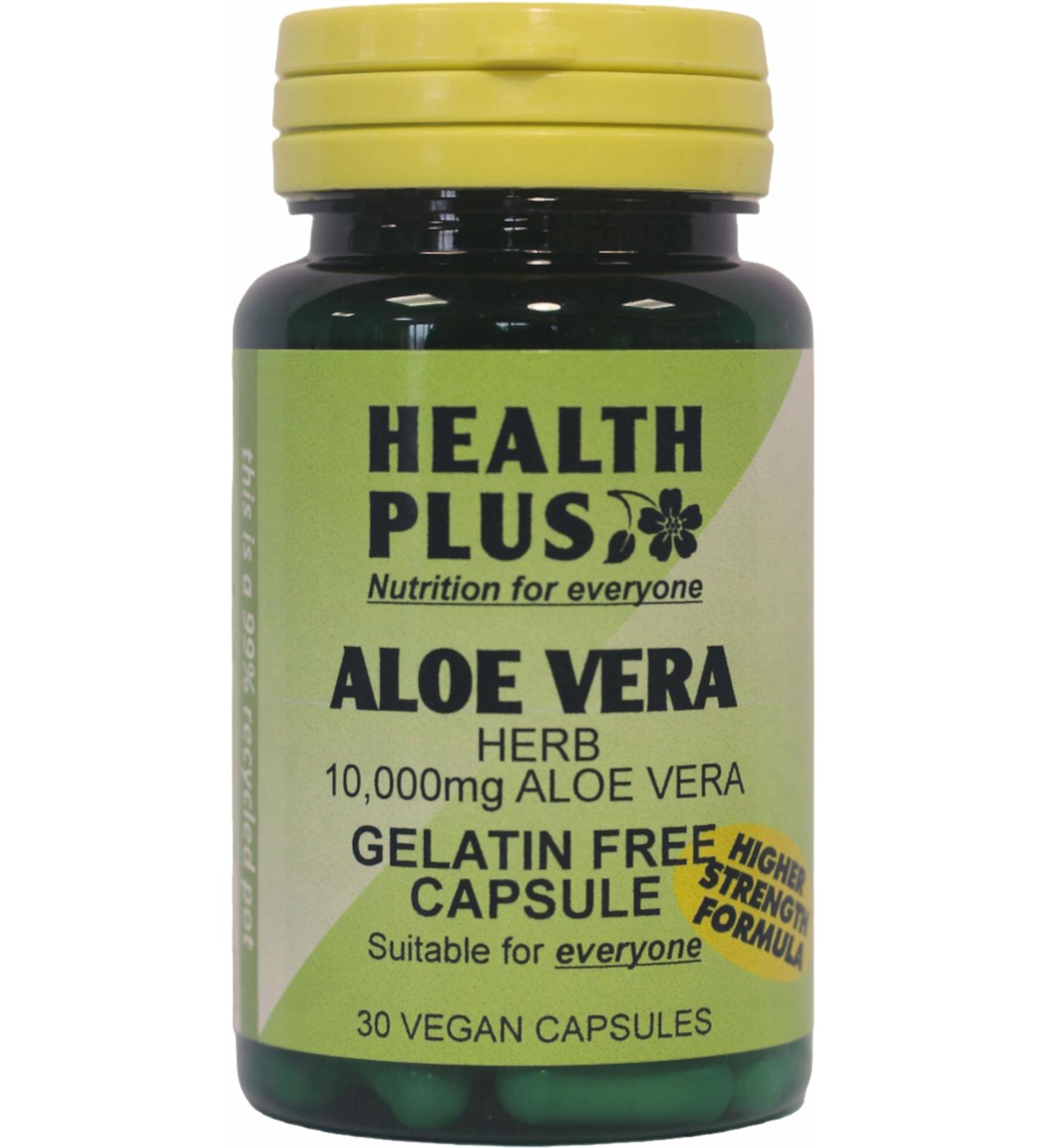 Health Plus Aloe Vera 5000mg Digestive Health Supplement - 30 Gelatin Free Capsules - Buy Online on GoSupps.com