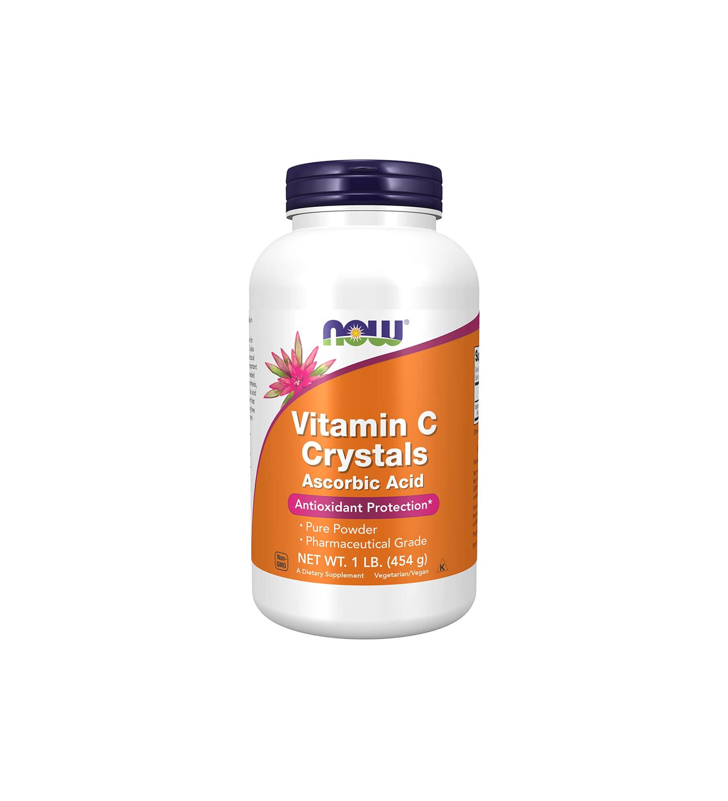 NOW Supplements Vitamin C Crystals Powder 1lb - Antioxidant Protection - Buy Online on GoSupps.com