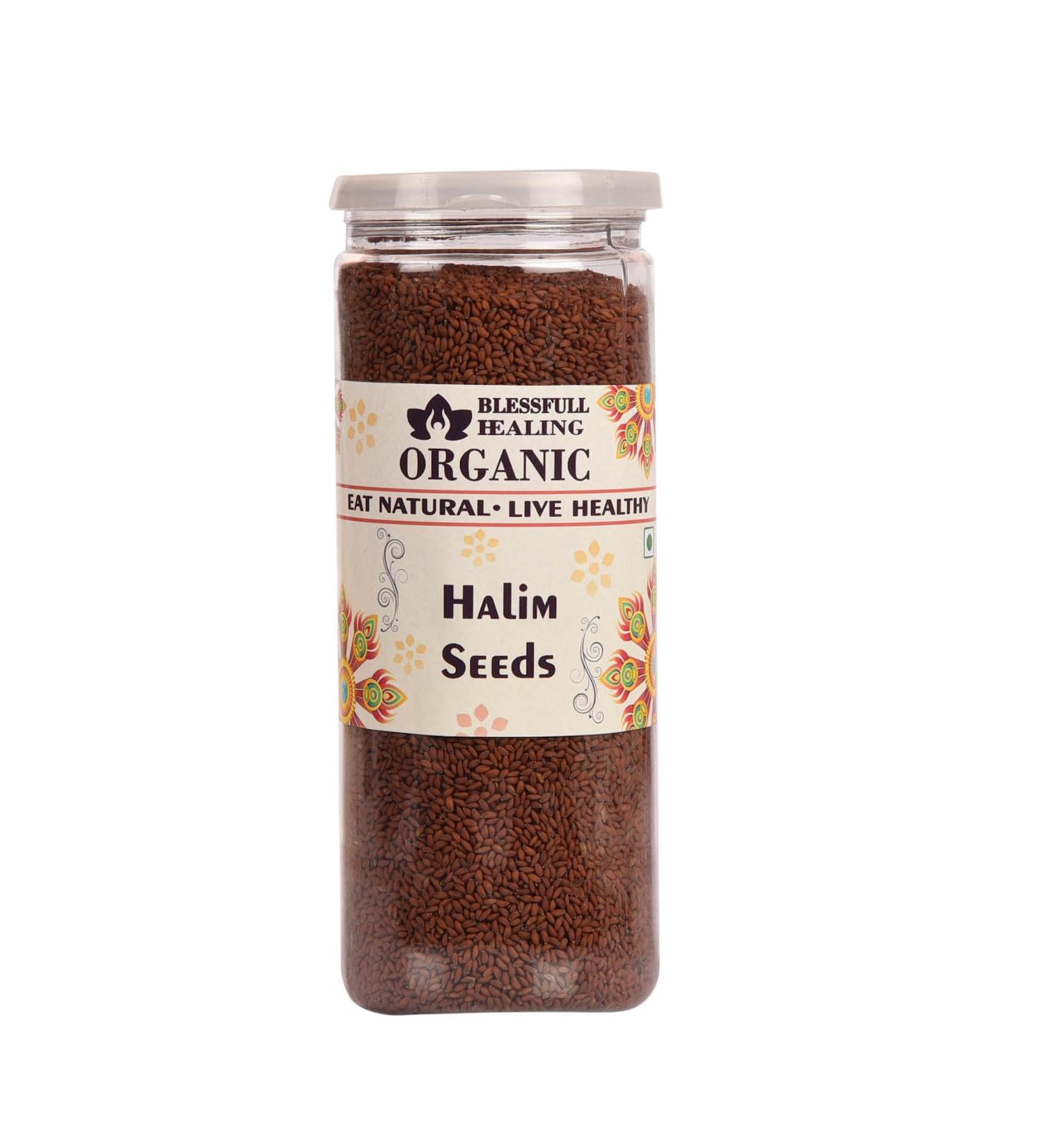 Blessfull Healing Organic Halim Seeds 250 Gram Airtight Container (Packing May Vary)