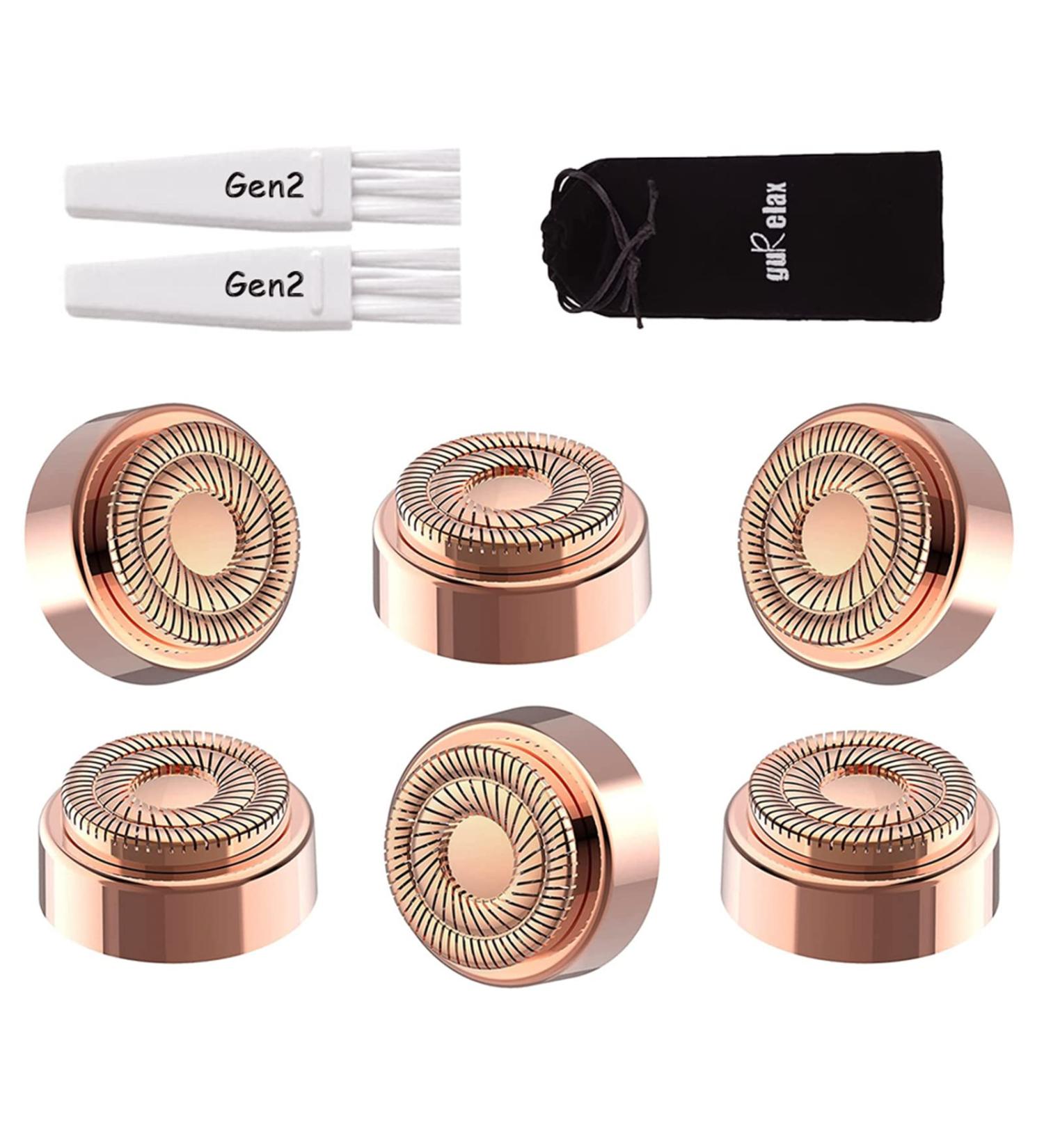 Replacement Heads for Flawless Hair Remover & Finishing Touch Gen 2 Painless Razor Women's Facial Hair Removal Blades with Gurelax Flannel Bag - Buy Online on GoSupps.com