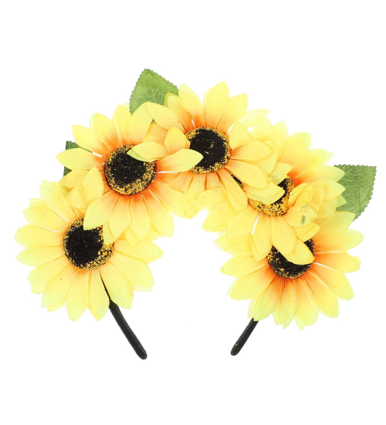 Lurrose Sunflower Headband | Floral Autumn Wreath Crown | Bridal & Halloween Hair Accessories - Buy Online on GoSupps.com