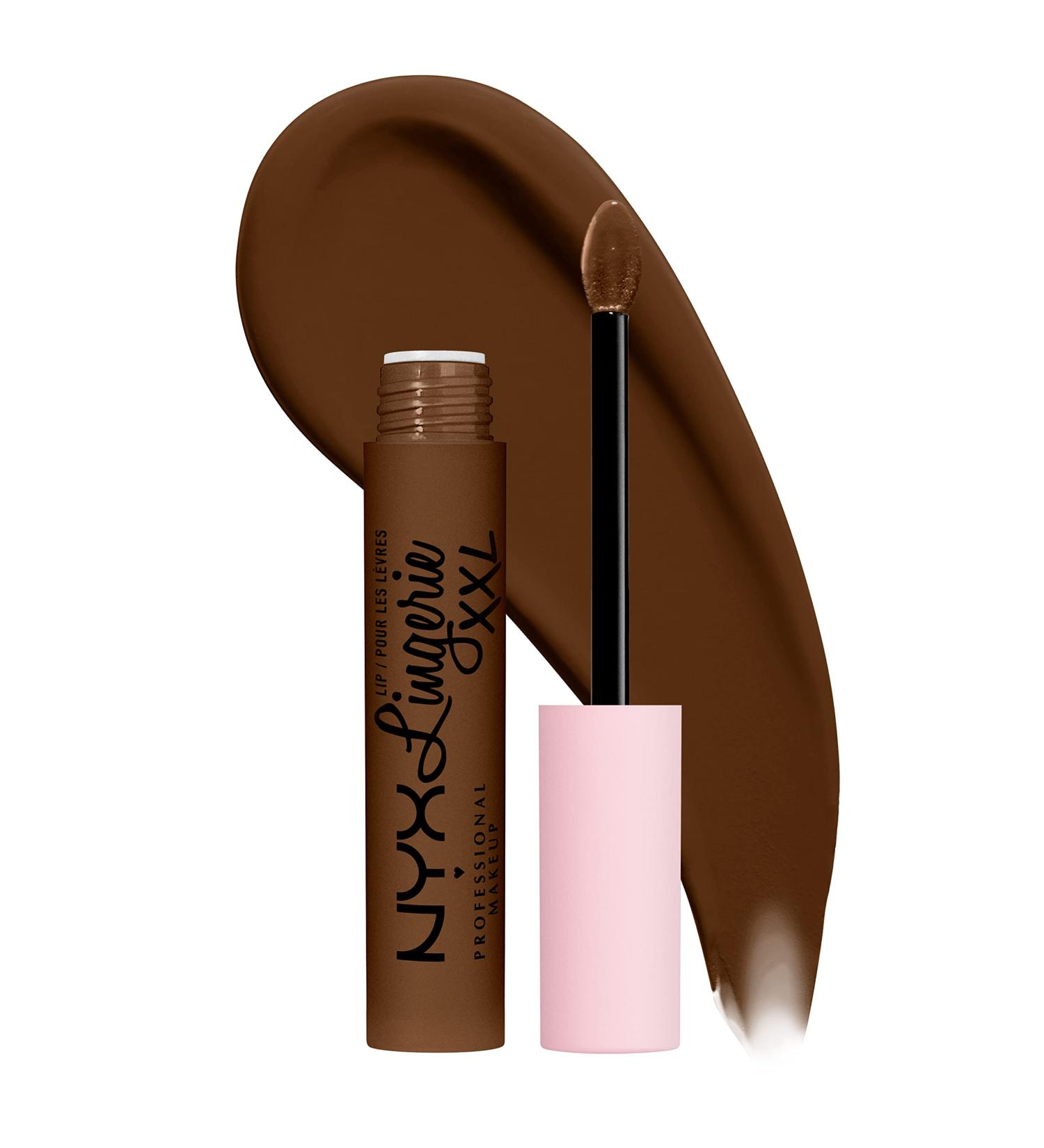 NYX Lip Lingerie XXL Matte Liquid Lipstick - Goin Desnuda 0.13 Fl Oz - Chocolate Brown - Buy Online on GoSupps.com