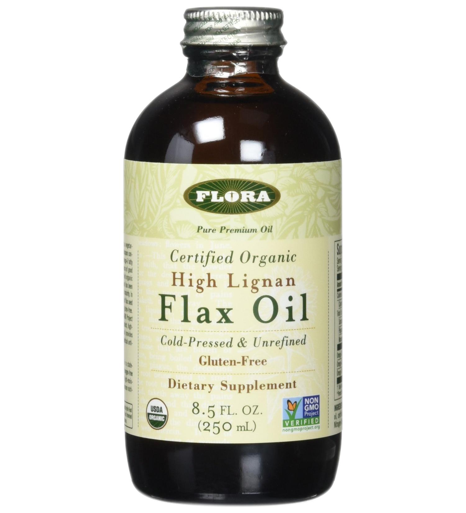 Flora Certified Organic High Lignan Flax Oil 17 fl oz (500 ml)