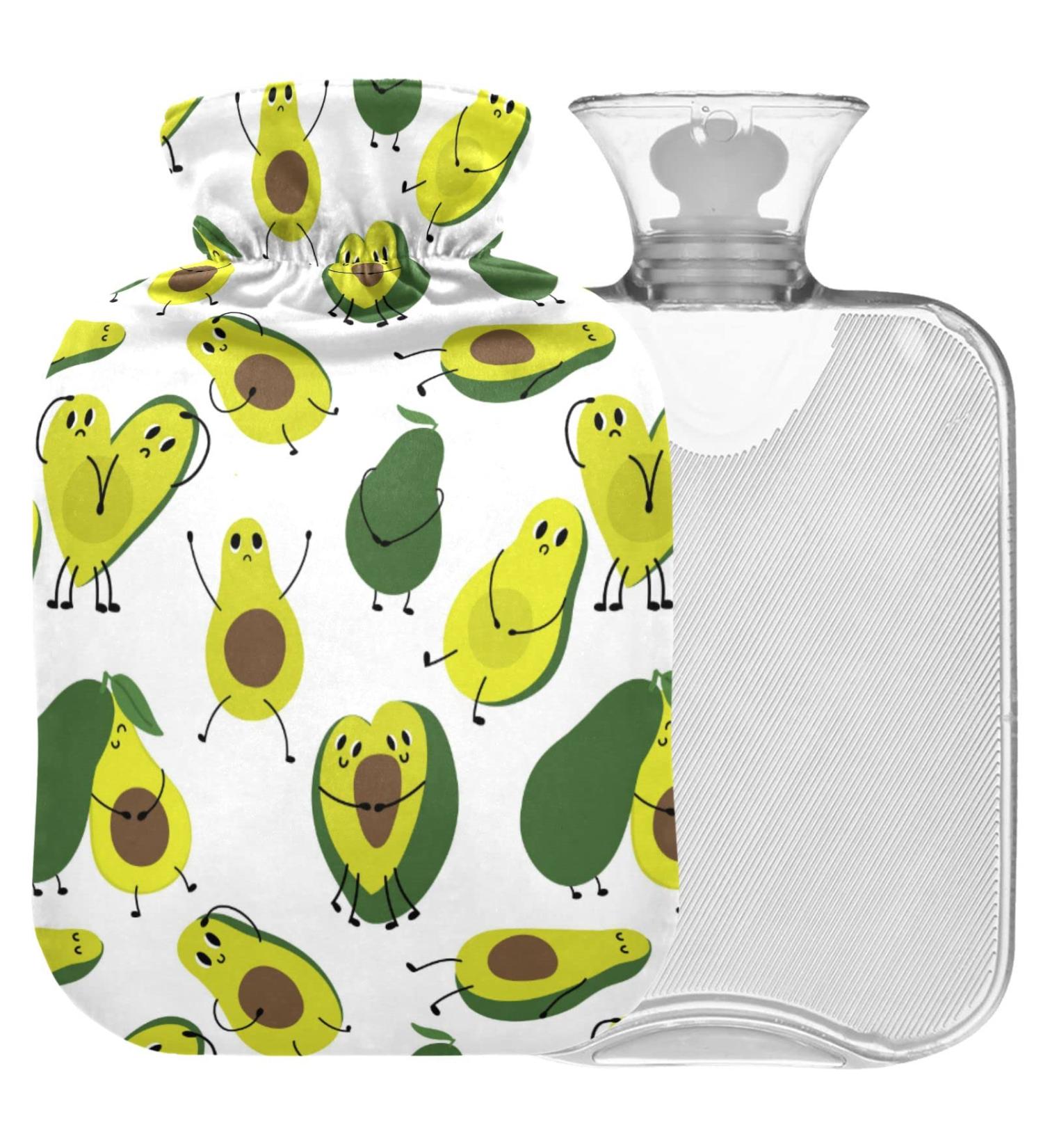 NAANLE Cartoon Avocado Hot Water Bottle - 2L Transparent Large for Bed & Pain Relief | Hand & Feet Warmer - Heat & Cold Therapy - Buy Online on GoSupps.com