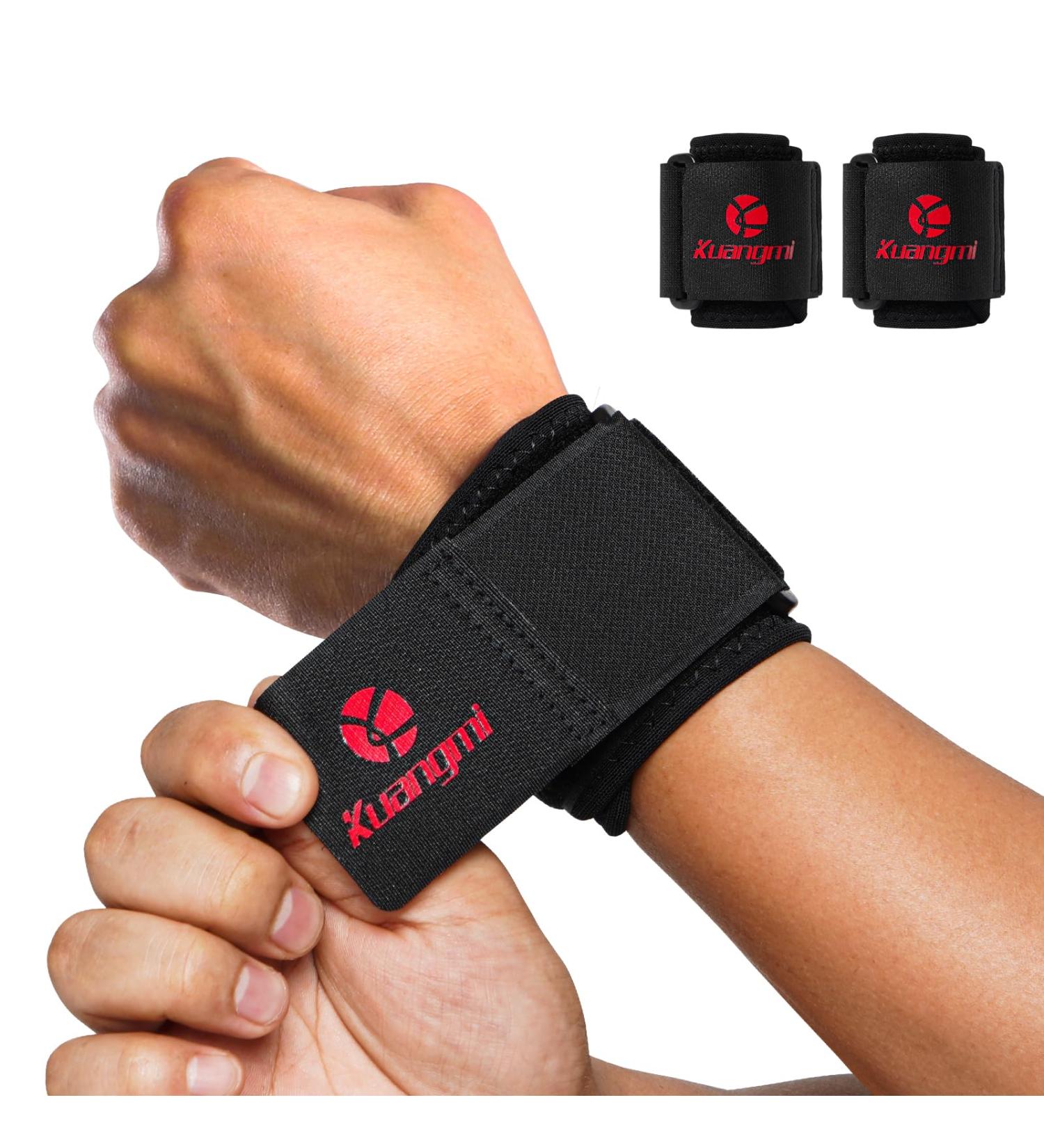 Kuangmi Adjustable Wrist Compression Brace Strap for Carpal Tunnel | Pain Relief & Support for Fitness & Weightlifting - Unisex - Buy Online on GoSupps.com