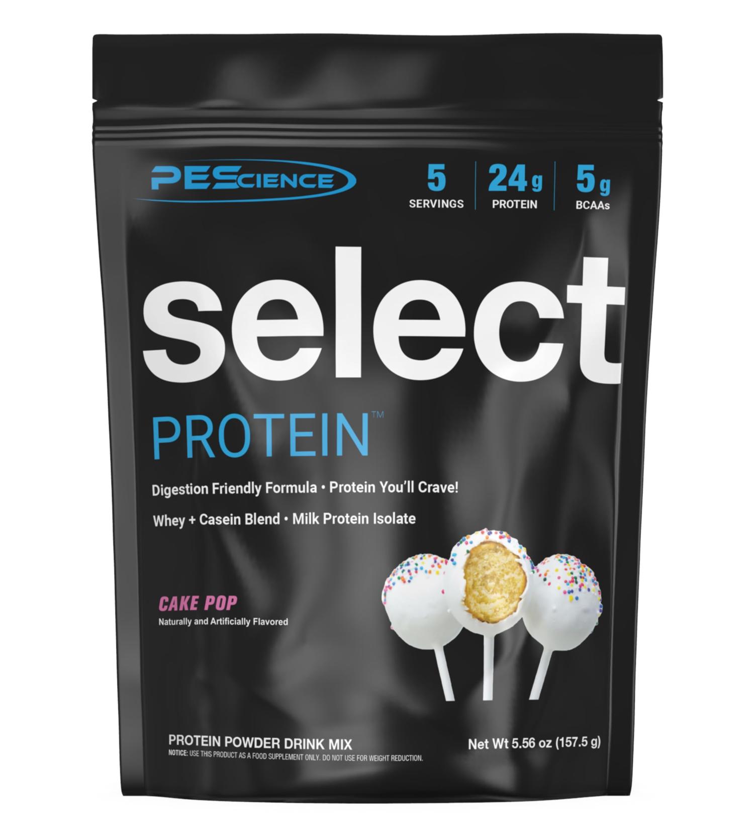 PEScience Select Protein Powder, Whey and Casein Blend, Clean Protein Powder for Women and Men, Low Calorie, Low Carb, Keto Friendly, Gluten Free - Cake Pop - 5 Servings - Buy Online on GoSupps.com