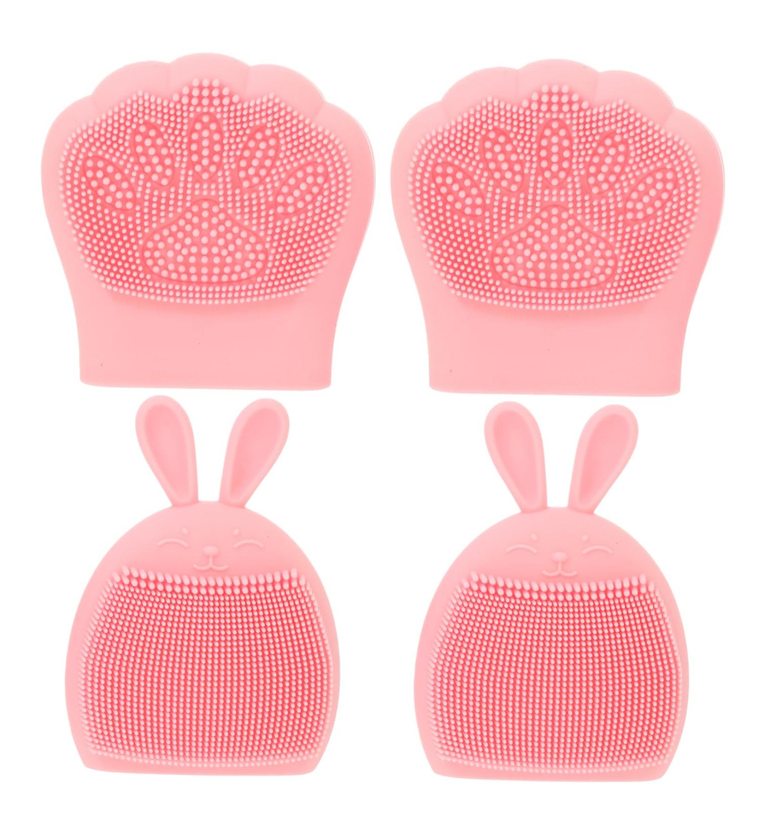  BIUDECO 4 Pieces Cleansing Brush Rabbit Ears Hand Massager Facial Cleansing Brush Facial Massager Facial Cleanser Detergent Miss Face Silica Gel - Buy Online on GoSupps.com