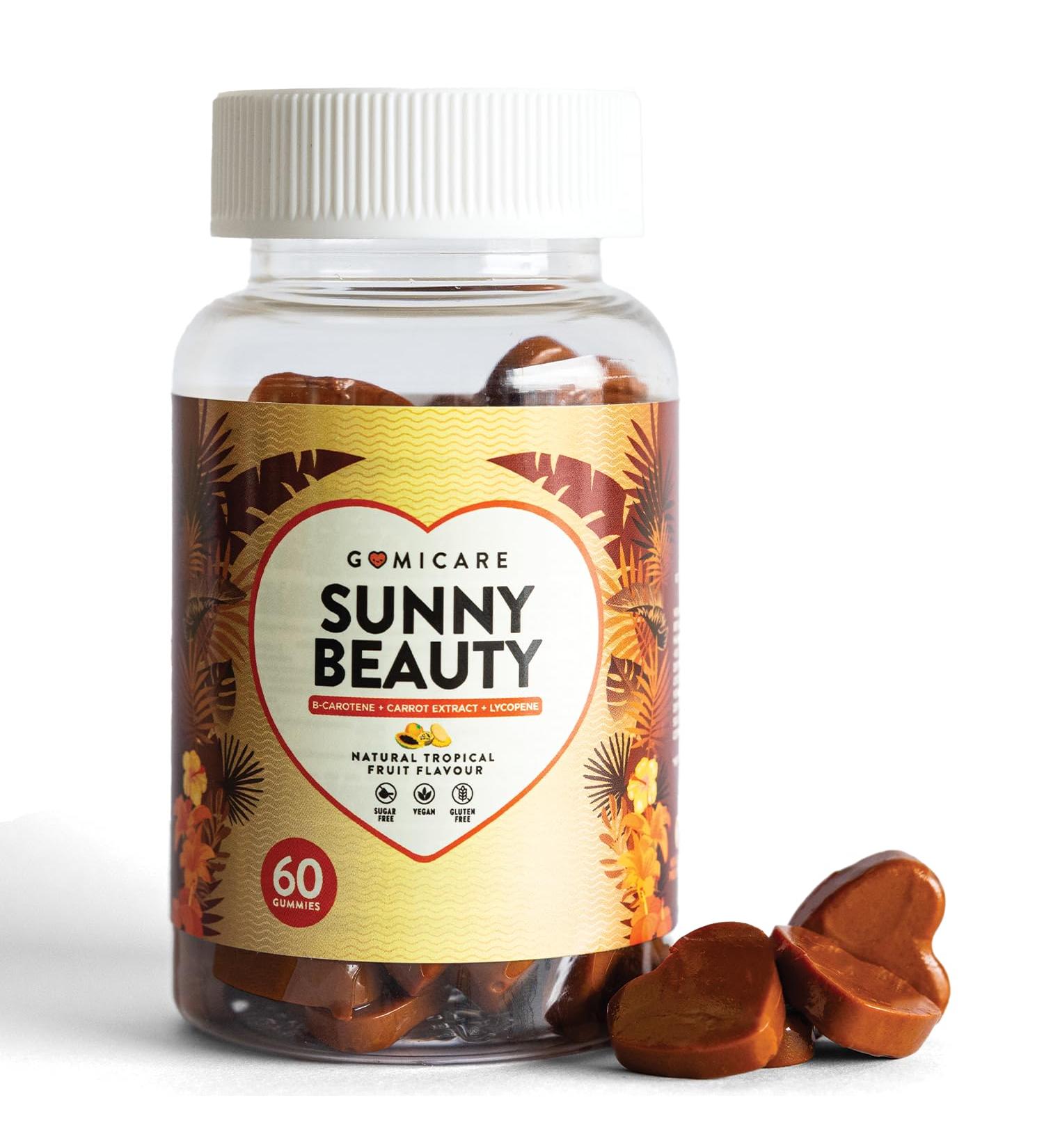 Gummies Solaire Autobronzant au Beta Carotene Astaxanthine Luteine Lycopene et Cuivre Gummies (Bonbons) Bronzage pour une Peau Dor e et Protegee 60 unit s Sans Sucre Sans Gluten - Buy Online on GoSupps.com
