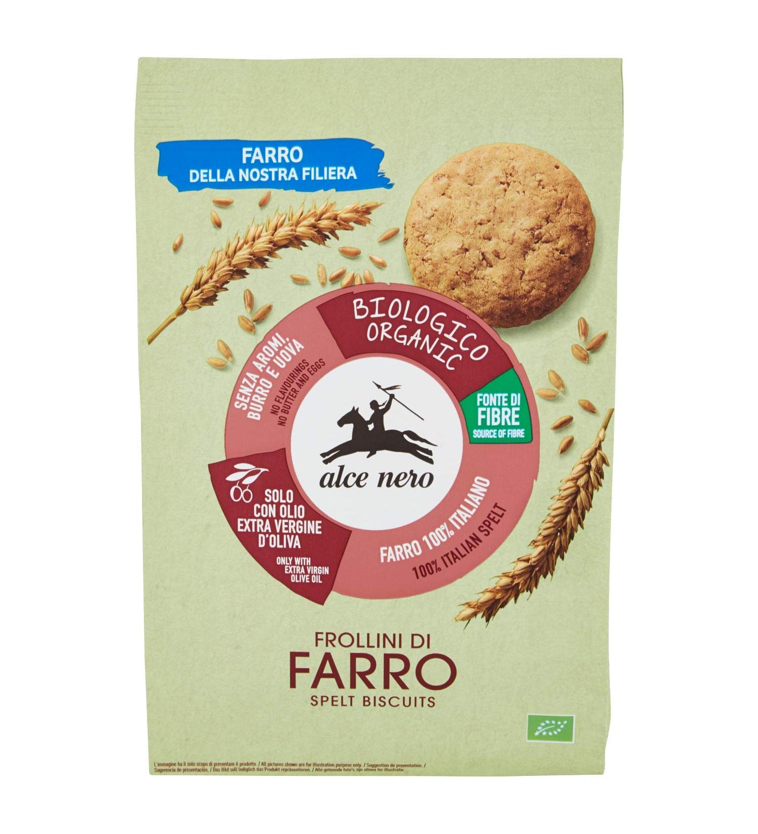 Alce Nero Alce Nero Frollini di Farro Organic Spelt Biscuits with Extra Virgin Olive Oil 300 g